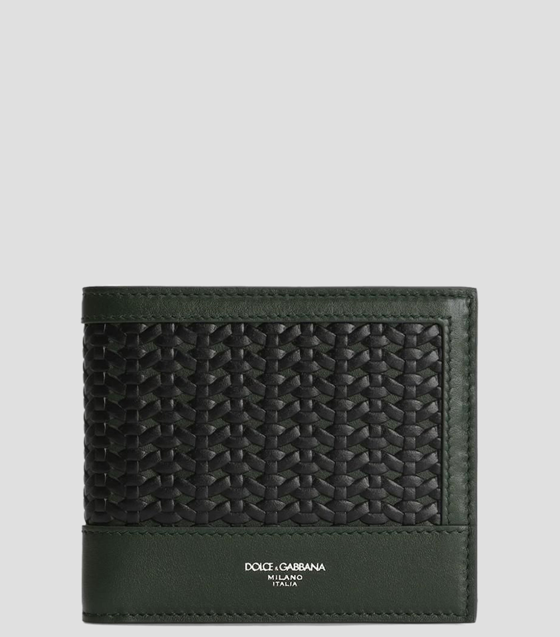 Cartera bifold en piel de anguila con SLG Signature microdiseño Hombre