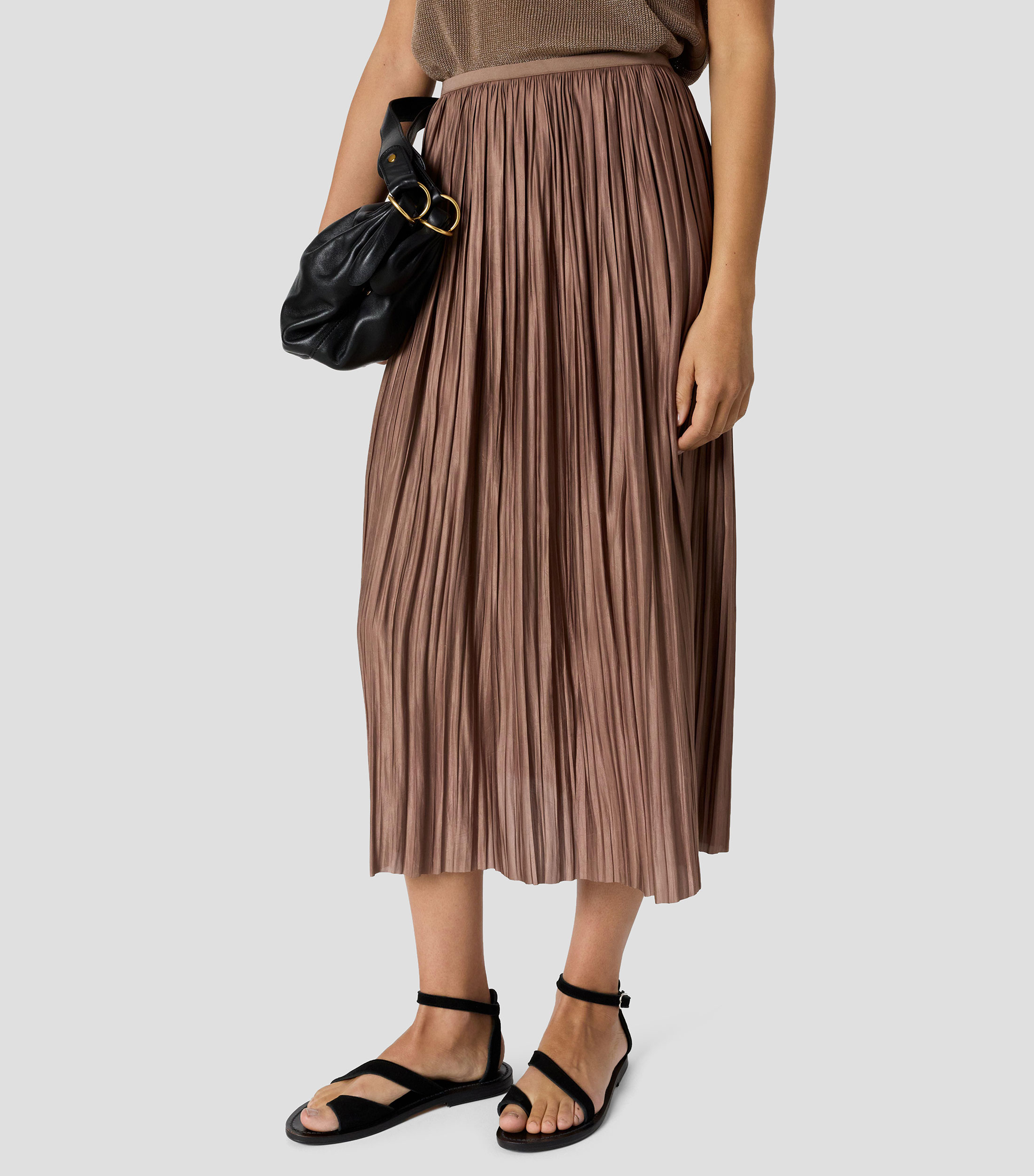 Falda midi de corte amplio fantasía Mujer