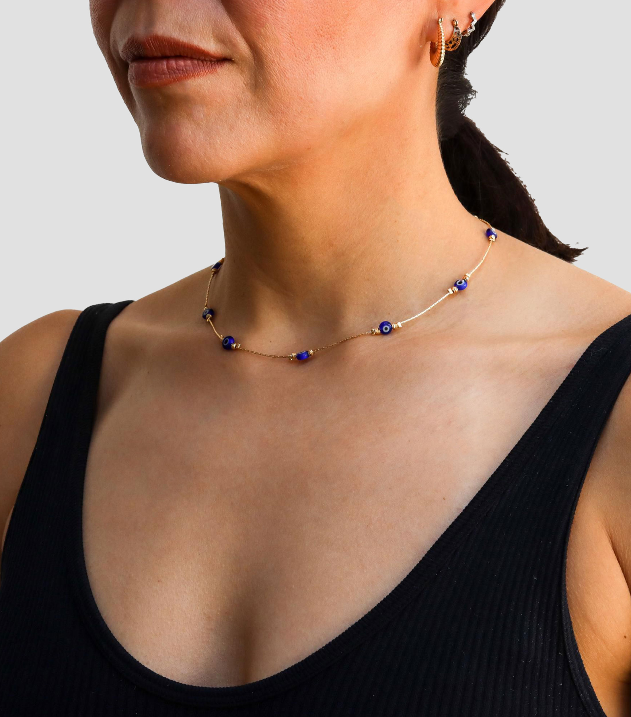 Collar con ojos turcos azules Mujer