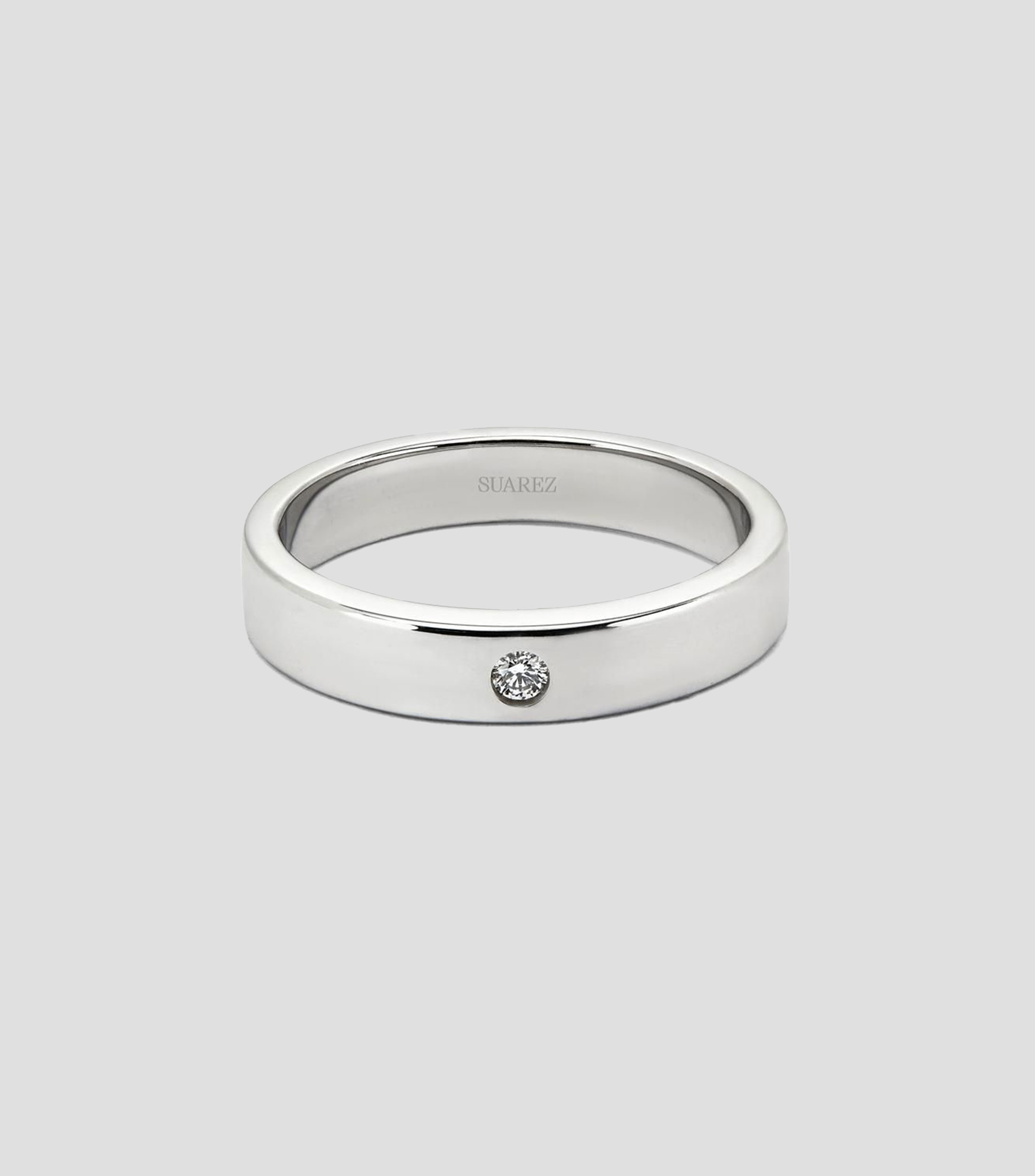 Anillo en Oro blanco de 18 Kilates con diamante en talla brillante Mujer
