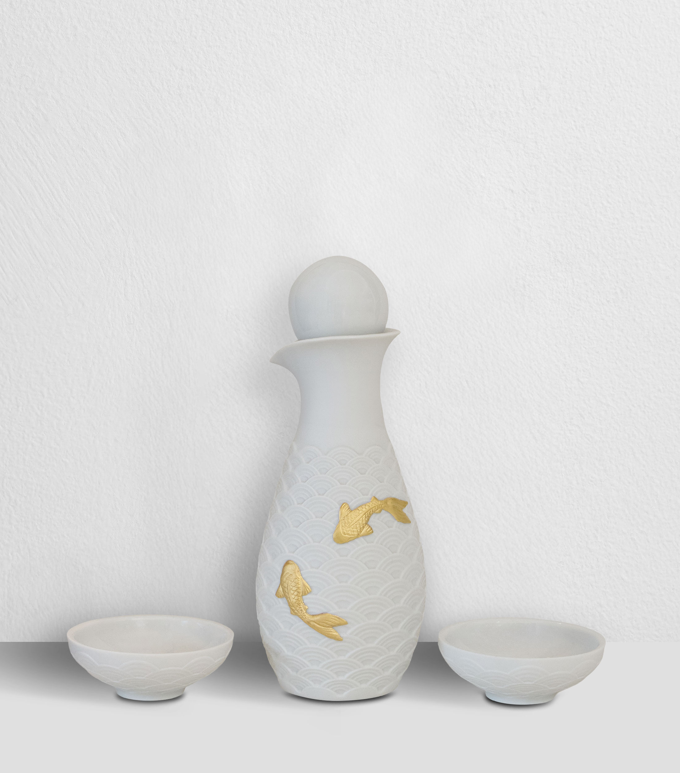 Set 3 Figuras decorativas Soja Koi en porcelana