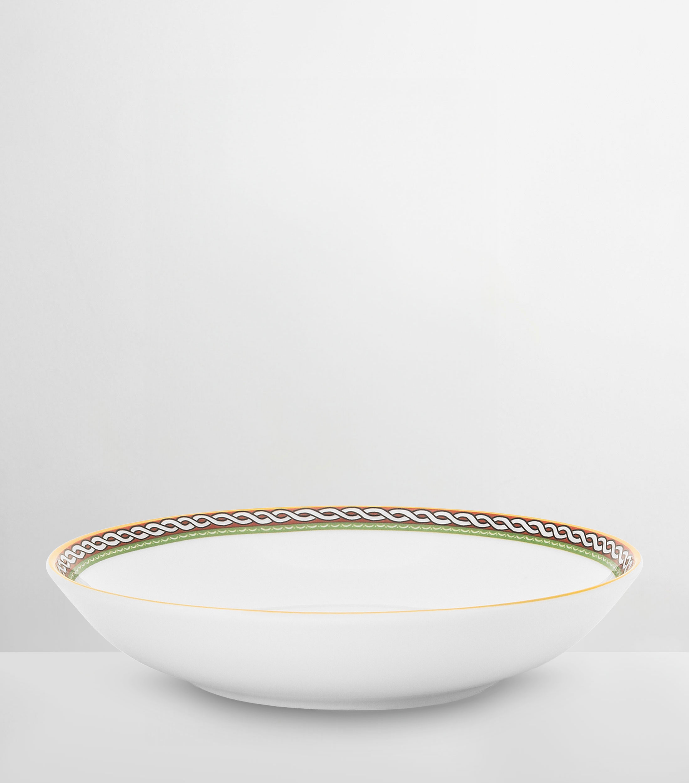 Set 2 platos para sopa Carretto Sicilano en porcelana blanca con estampado multicolor