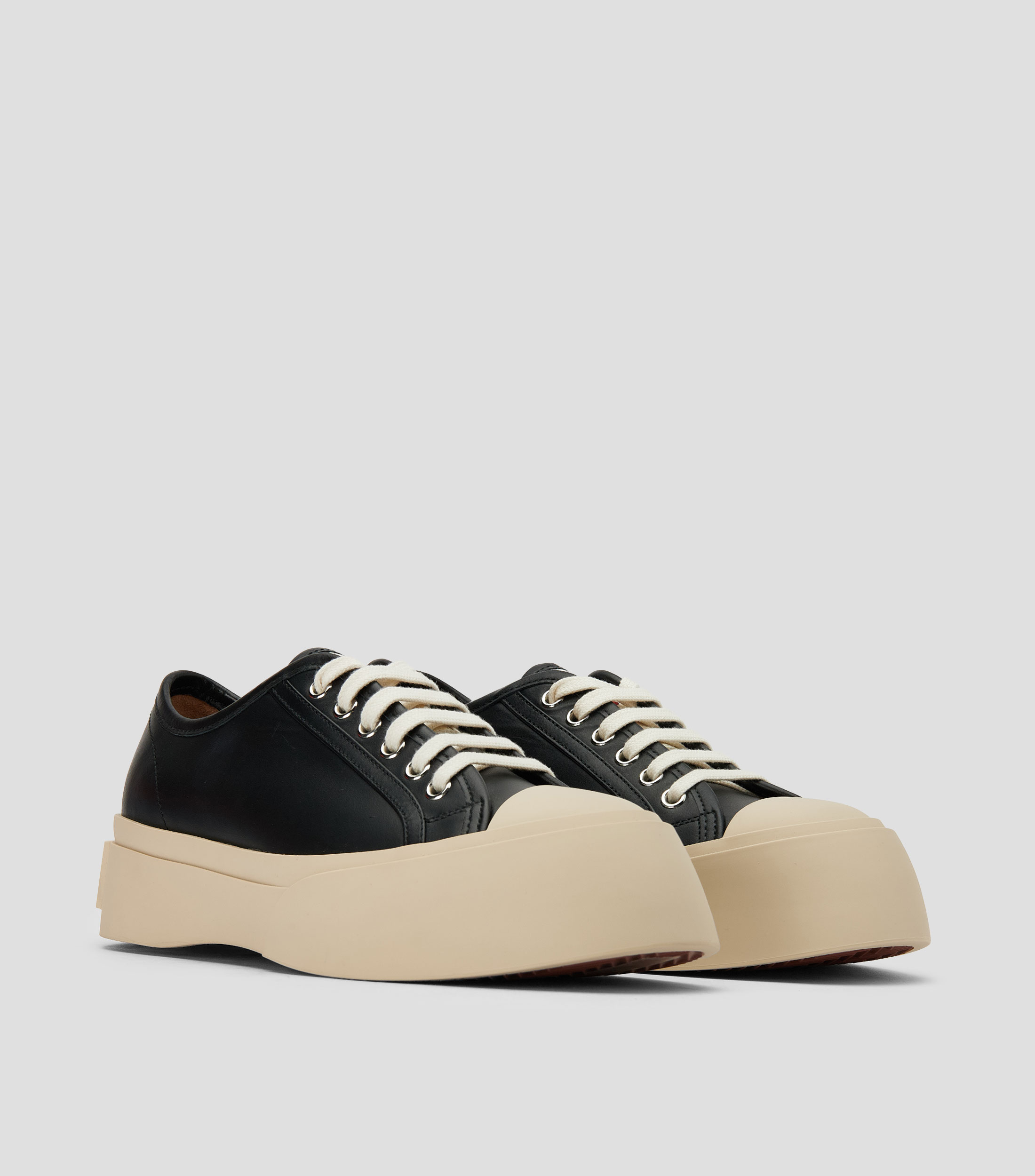 Tenis casuales con plataforma en piel Mujer