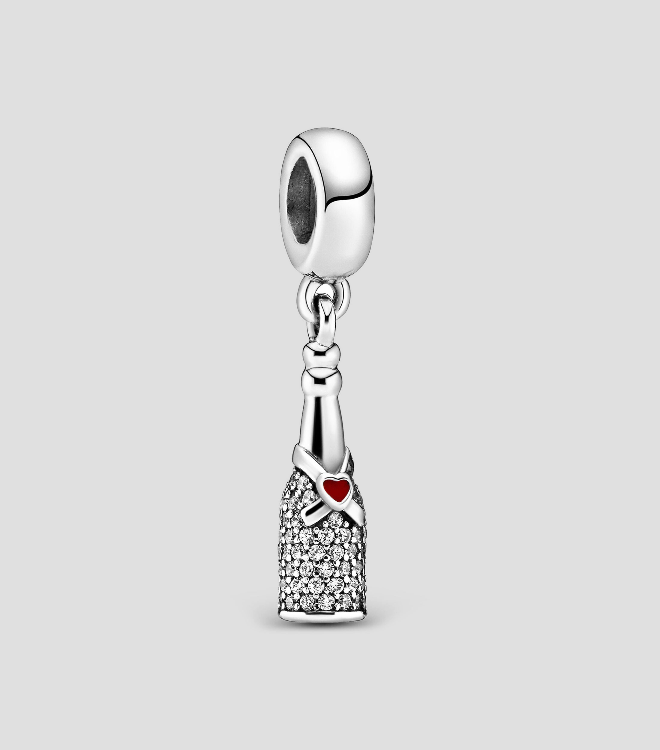 Charm en plata .925 Botella de vino burbujeante con zirconia Cúbica Mujer