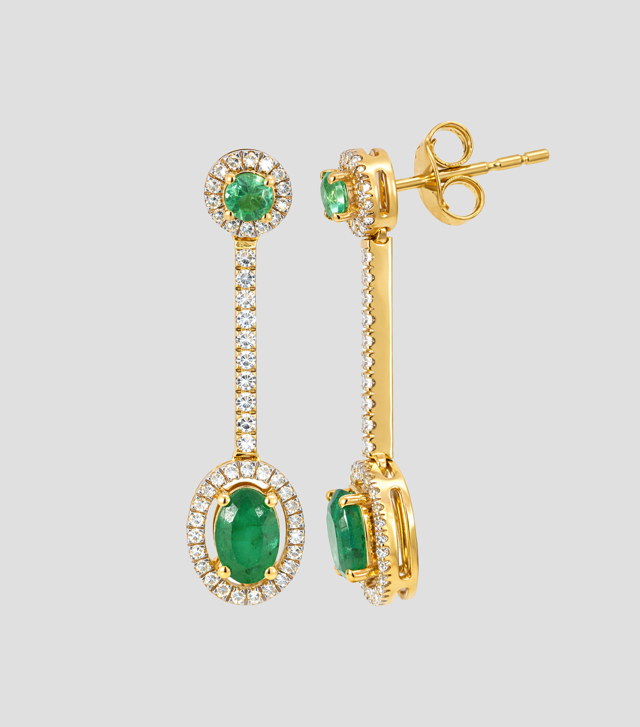 Aretes en Oro de 14 Kilates con piedras Mujer
