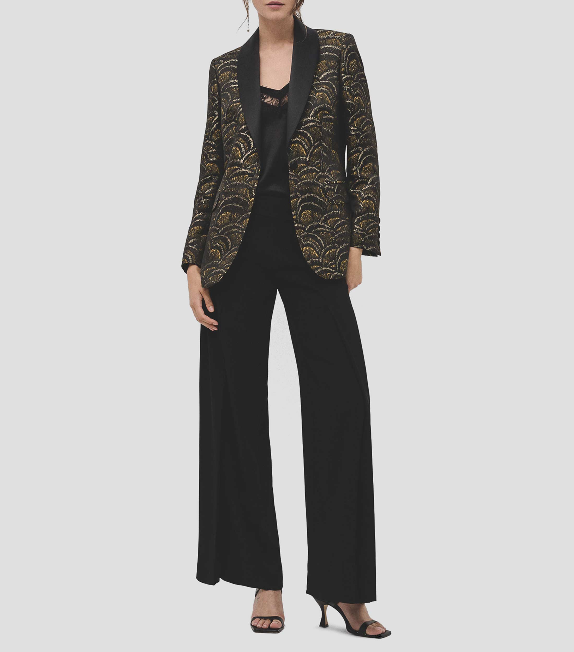 Pantalón tipo palazzo acampanado Mujer