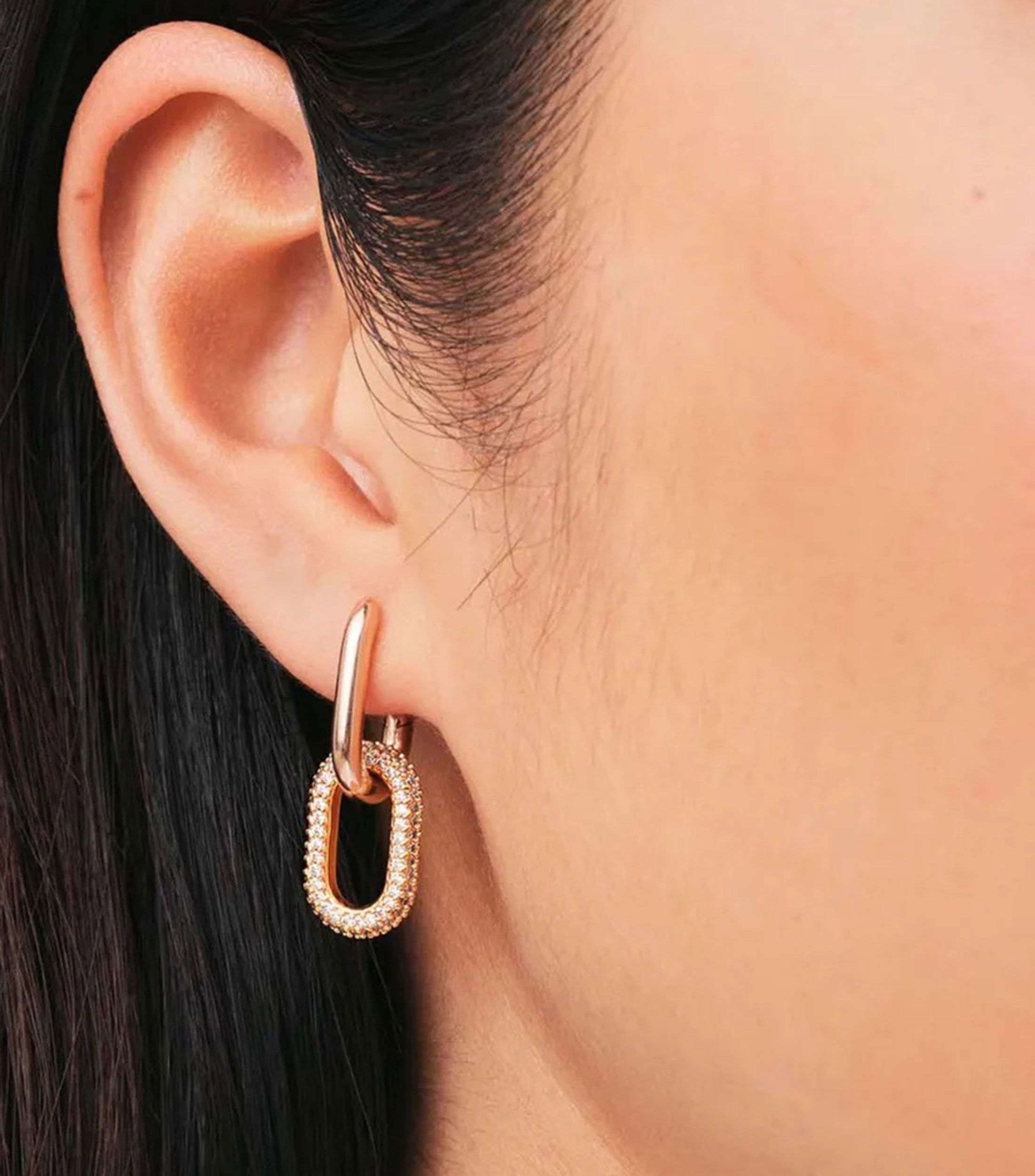 Aretes con cristales Mujer