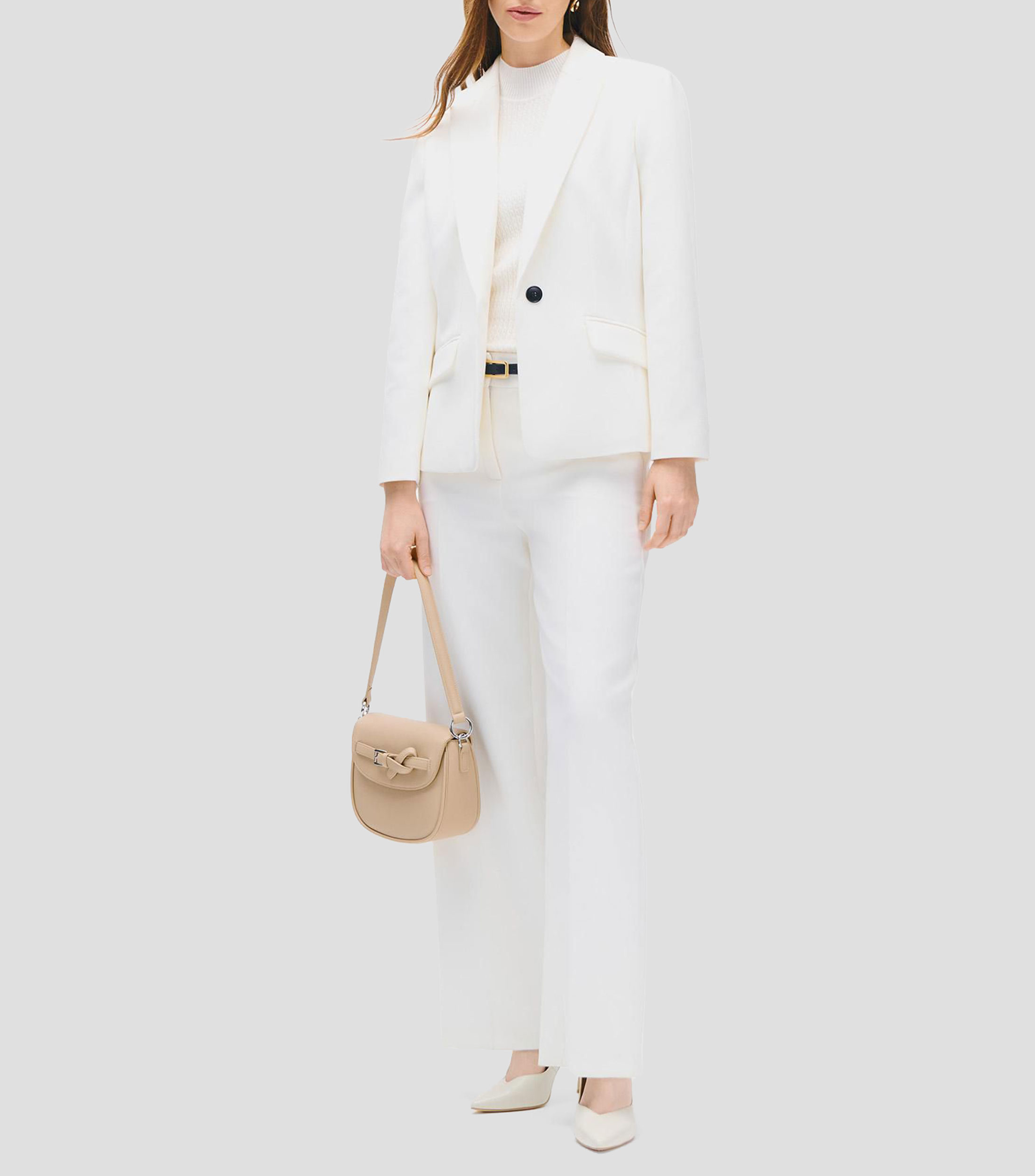 Blazer blanco corte francés solapa de pico Mujer