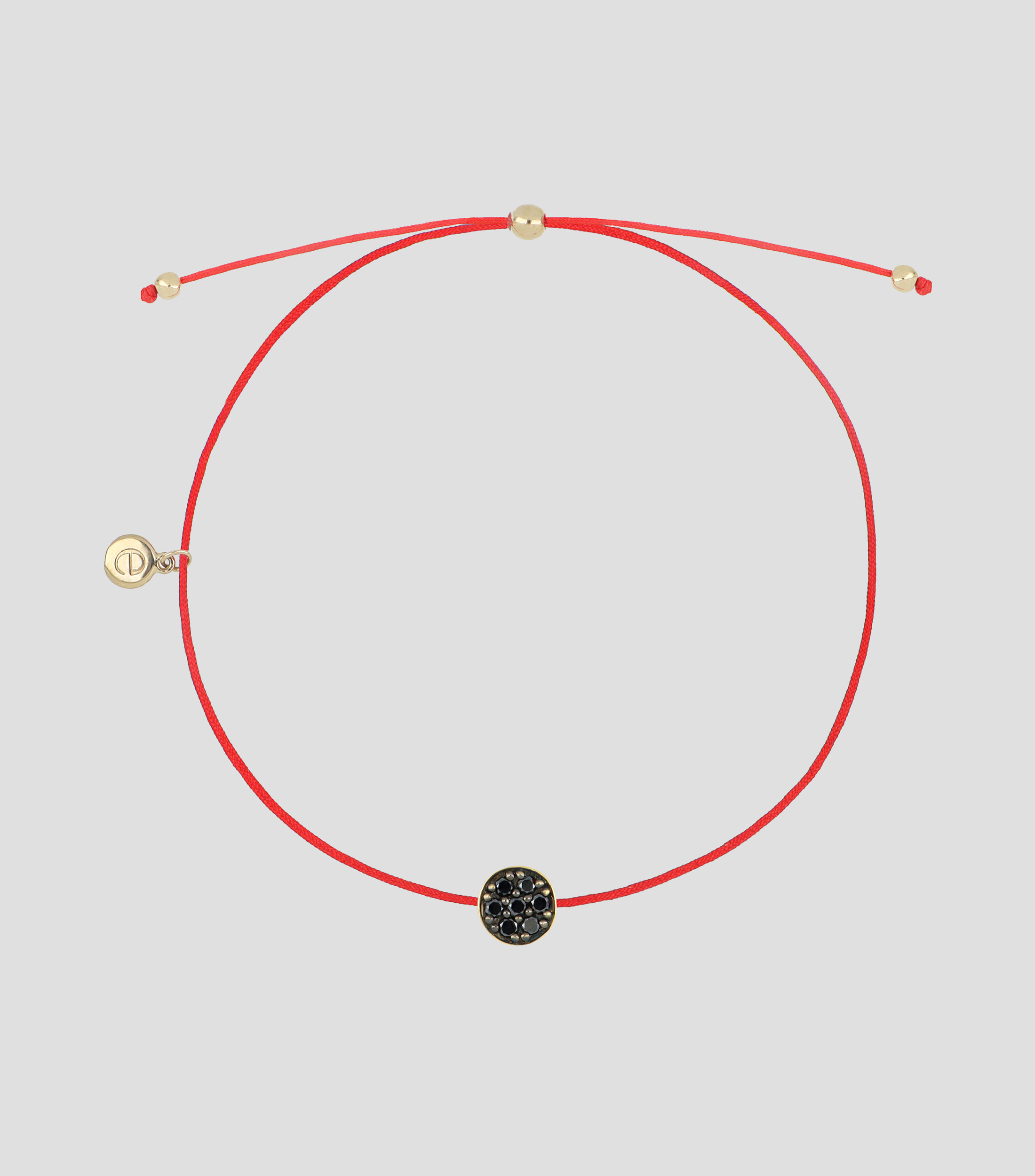 Pulsera rojo con diamantes negros Mujer