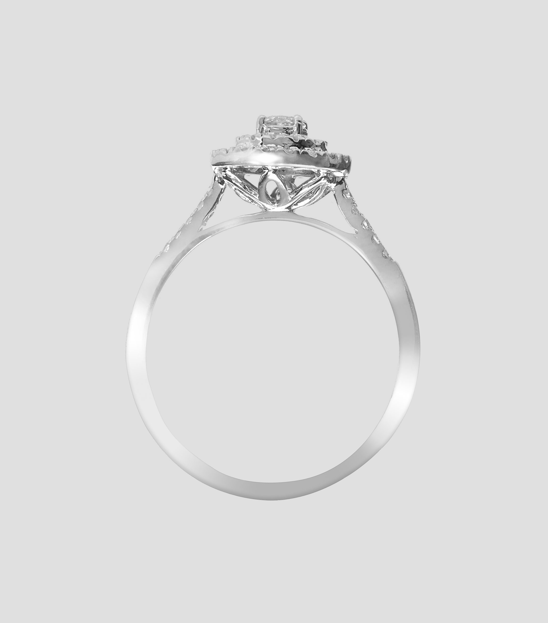 Anillo en oro blanco de 14 Kts Mujer