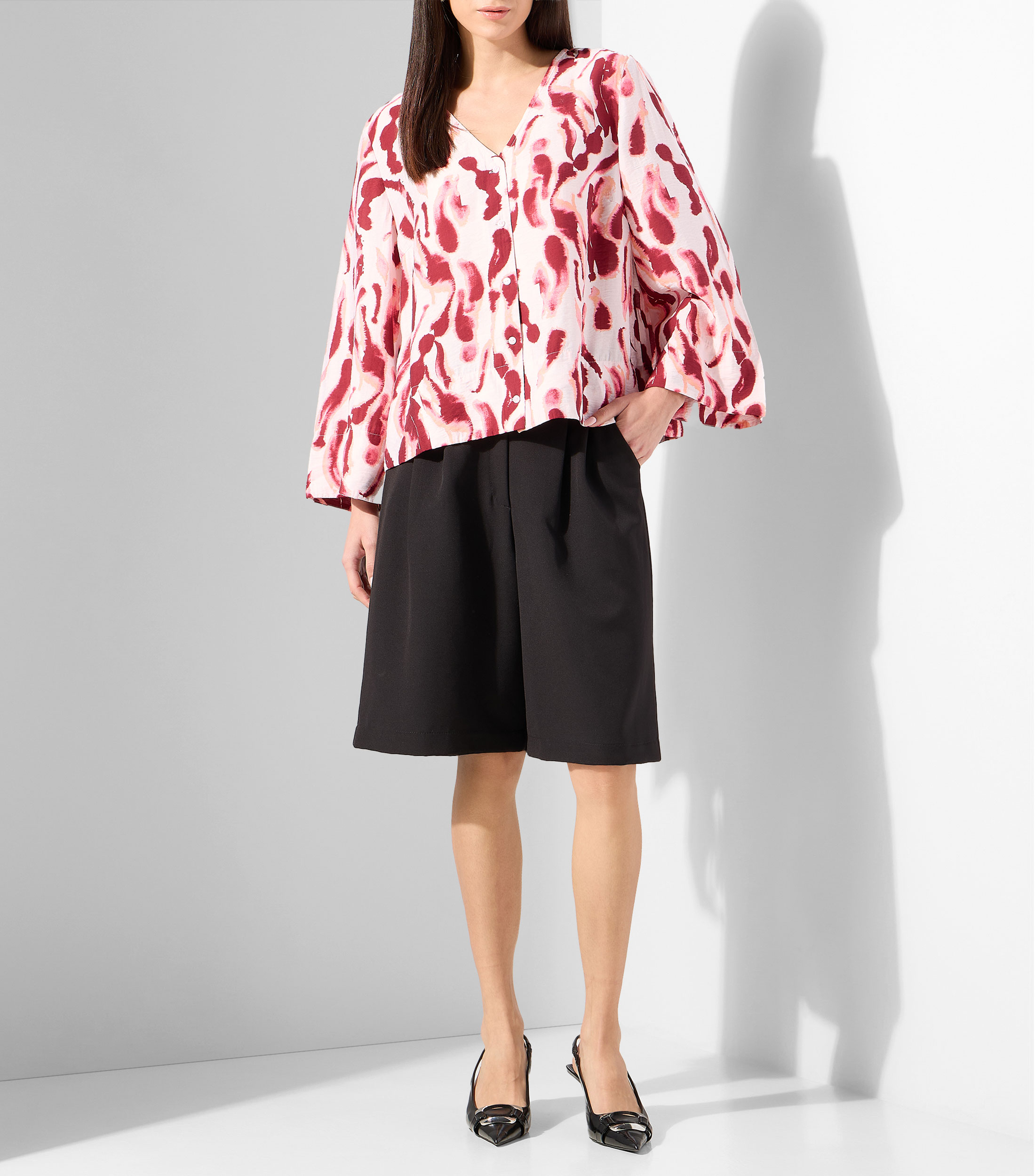 Blusa estampada manga 3/4 Mujer
