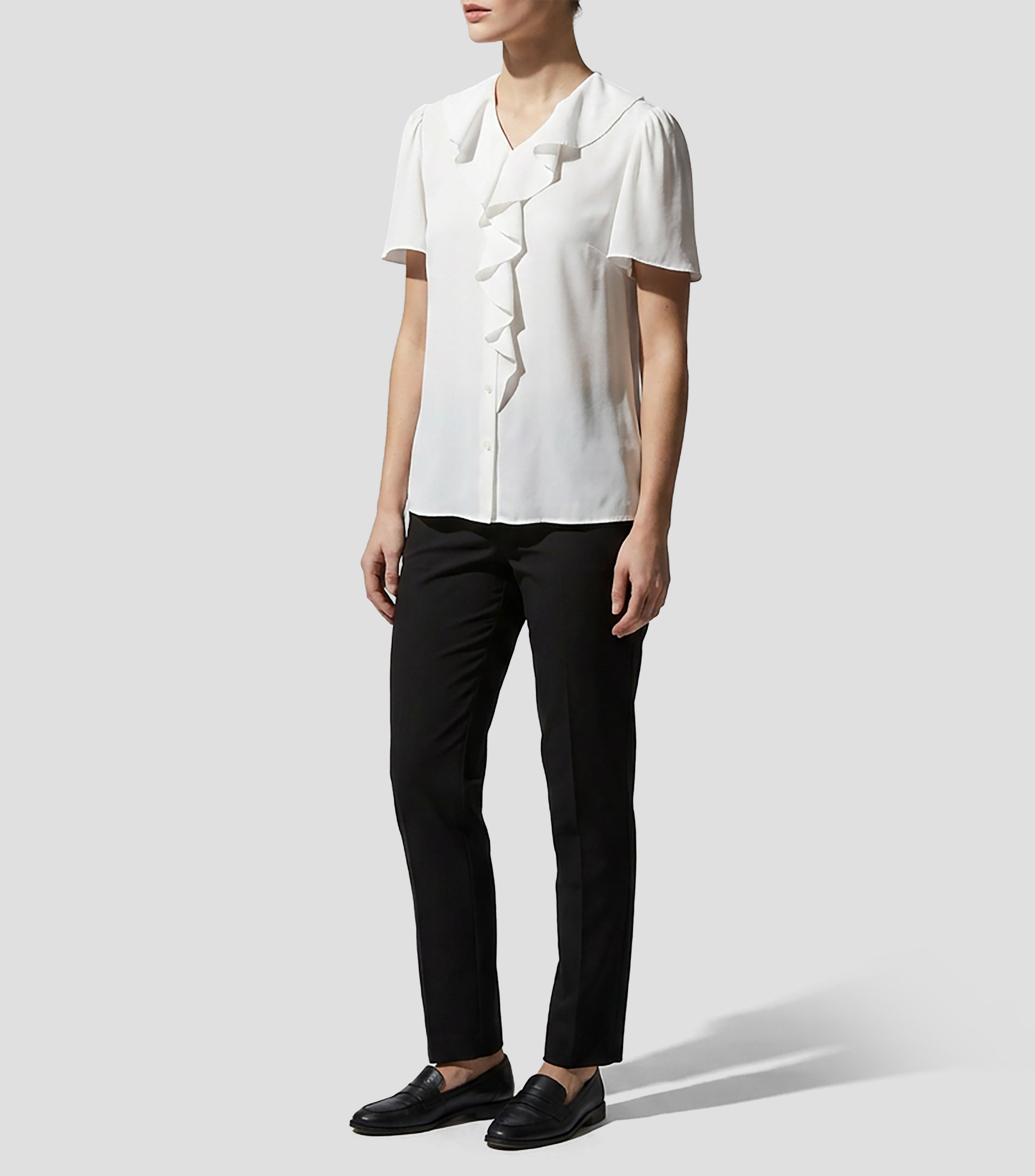 Blusa lisa manga corta Mujer