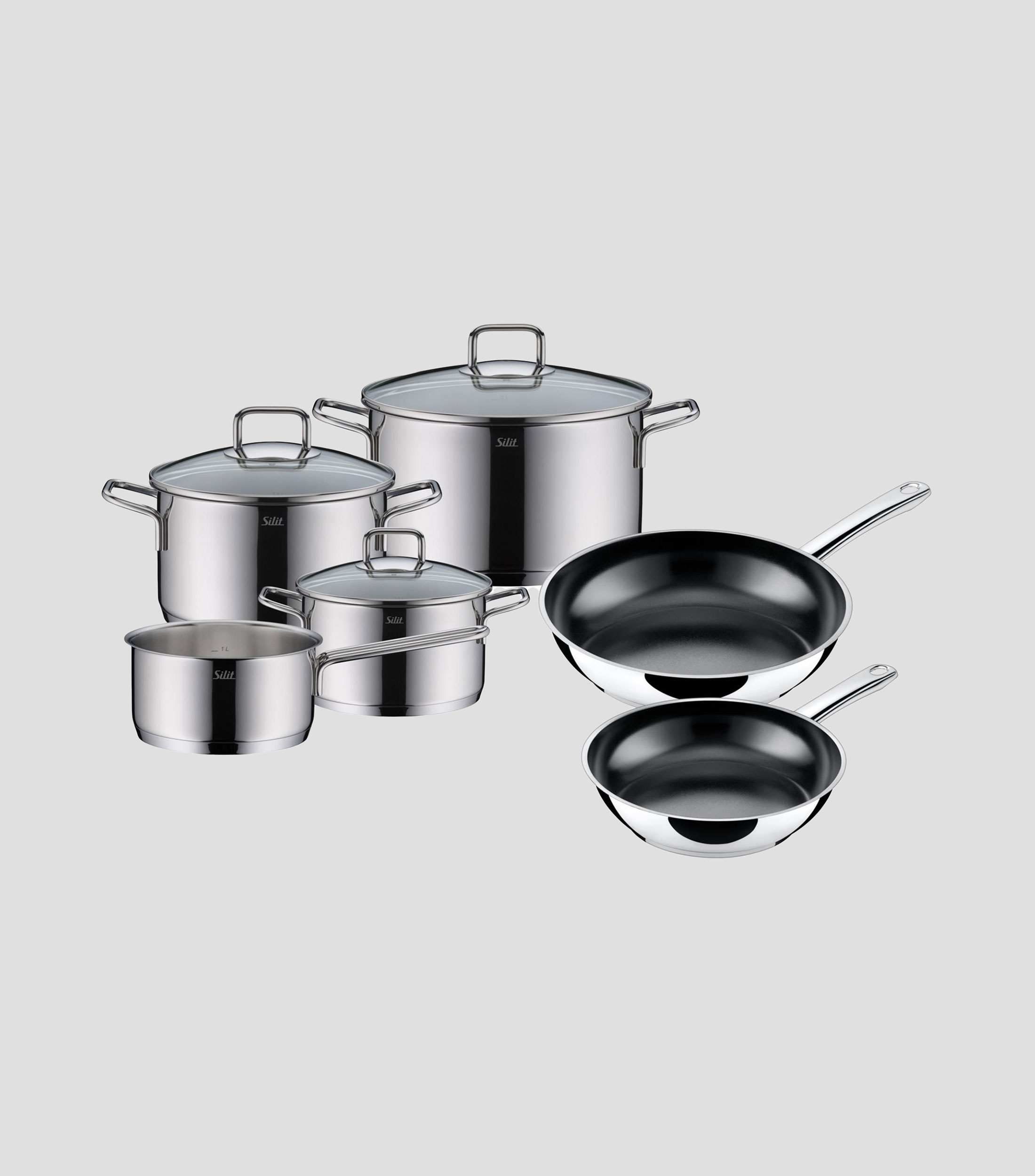 Batería de cocina en acero inoxidable Extra Cook 6 piezas