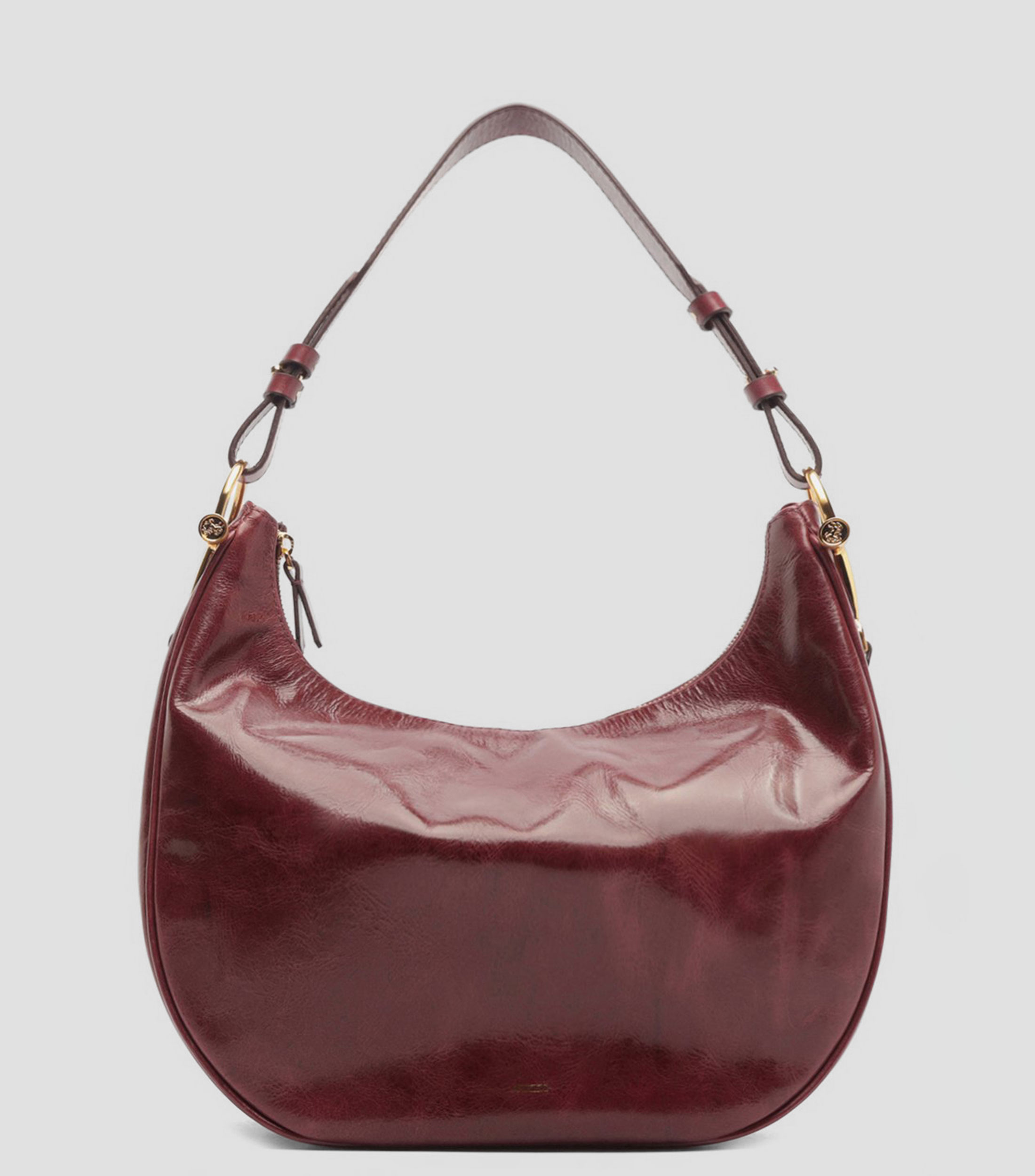 Bolsa Hobo en piel vacuna lisa Mujer
