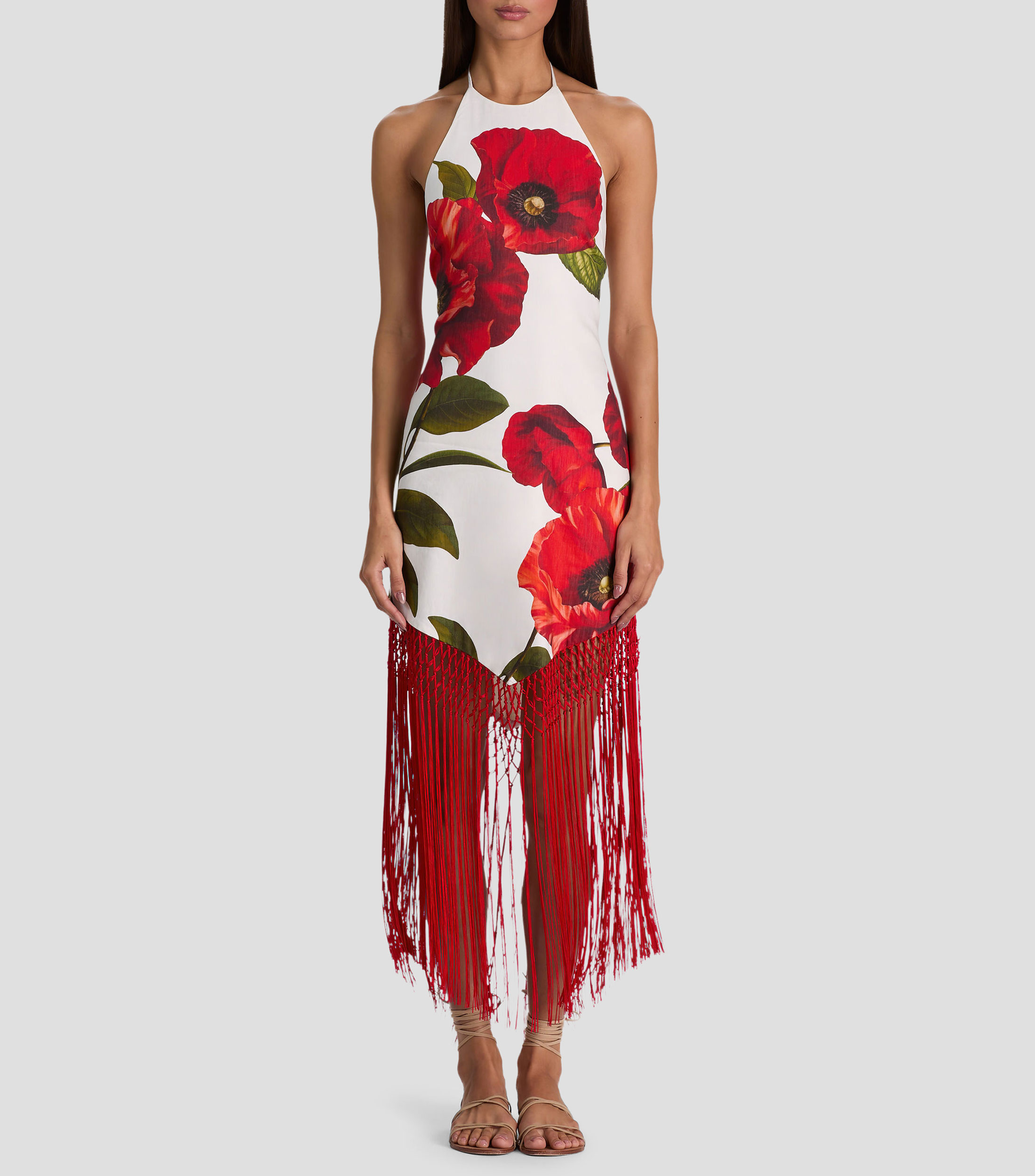 Vestido midi estampado Mujer