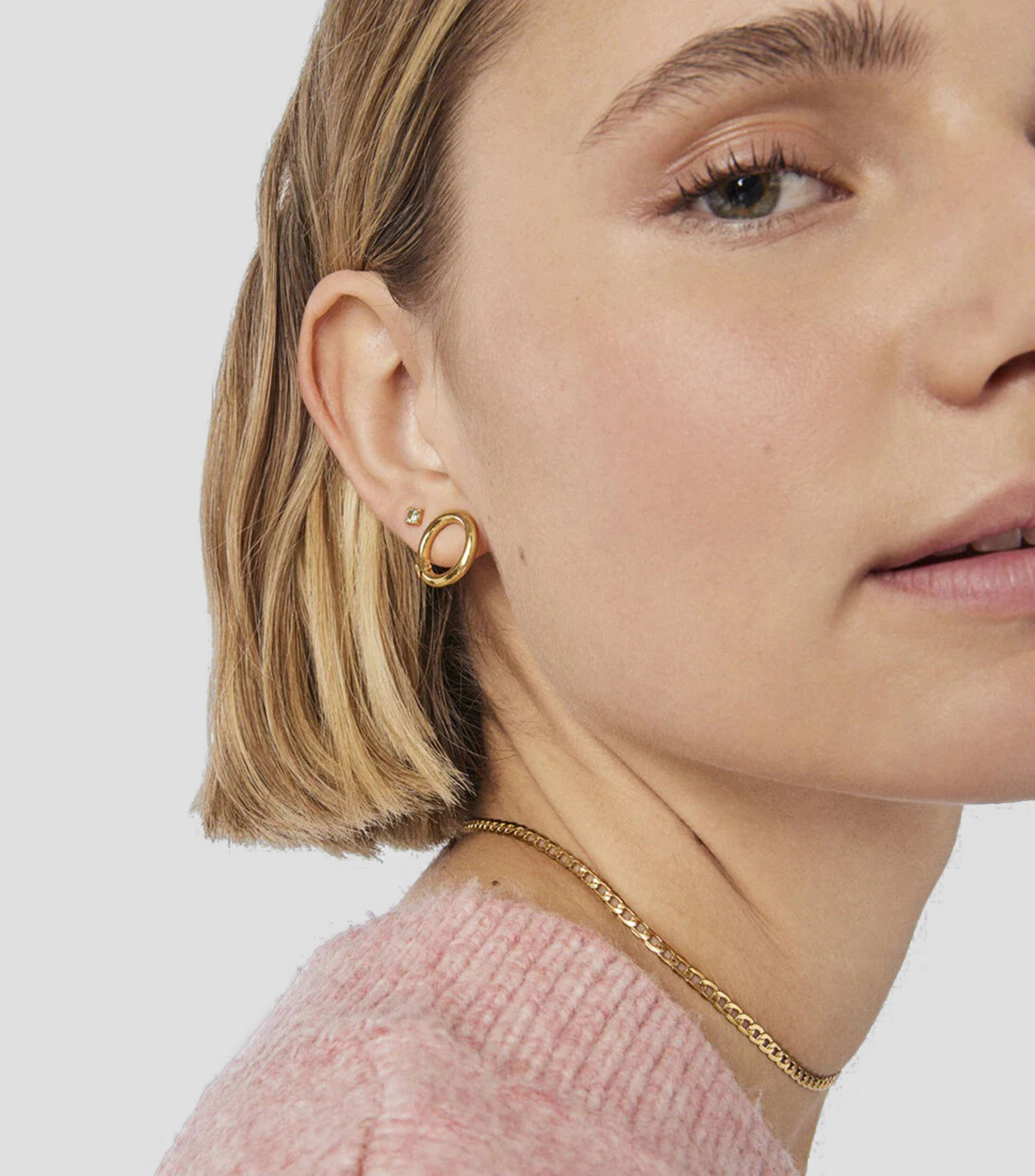 Aretes en plata vermeil Hold Mujer