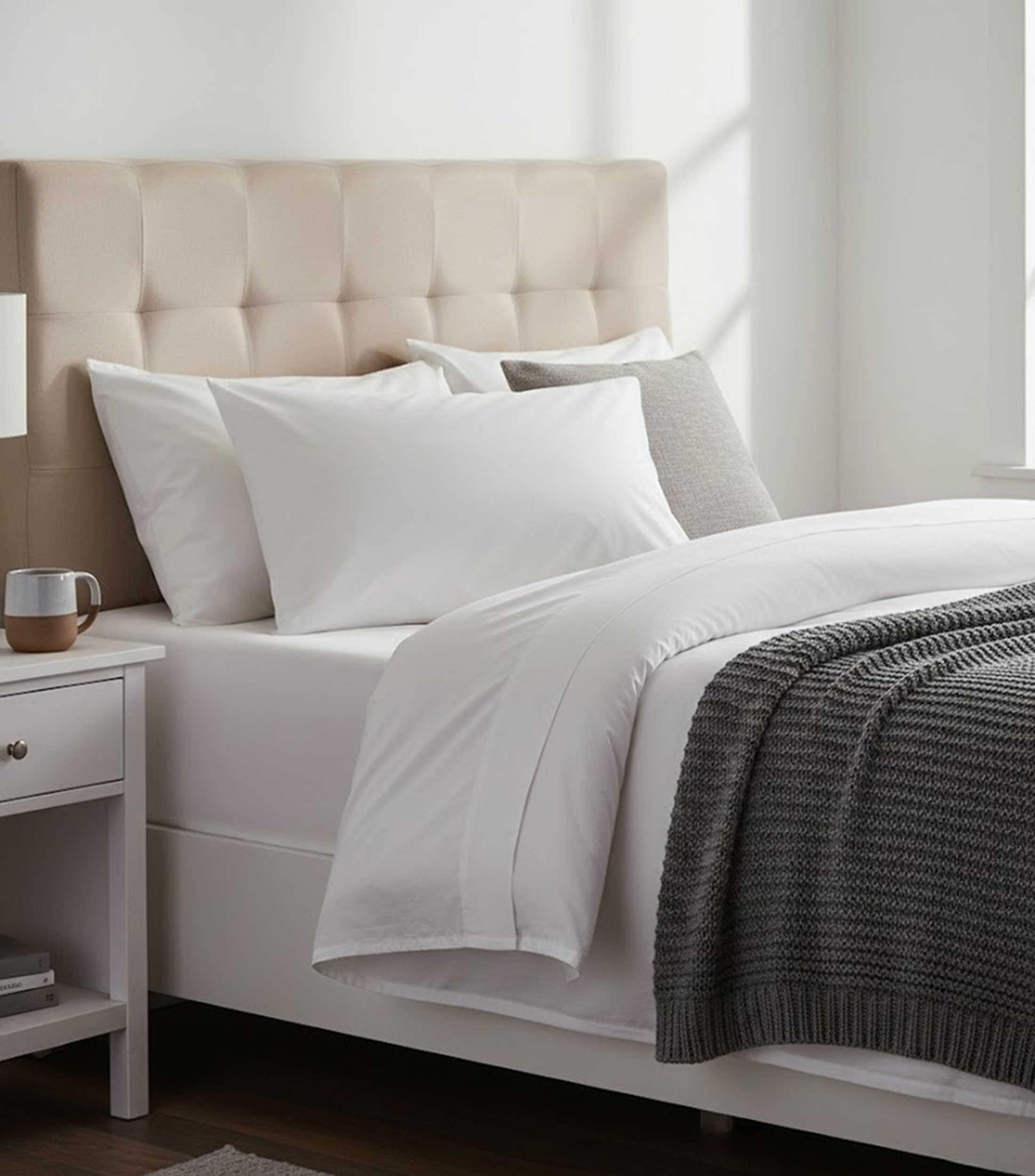 Set 2 fundas para almohada King Size Atenas perla