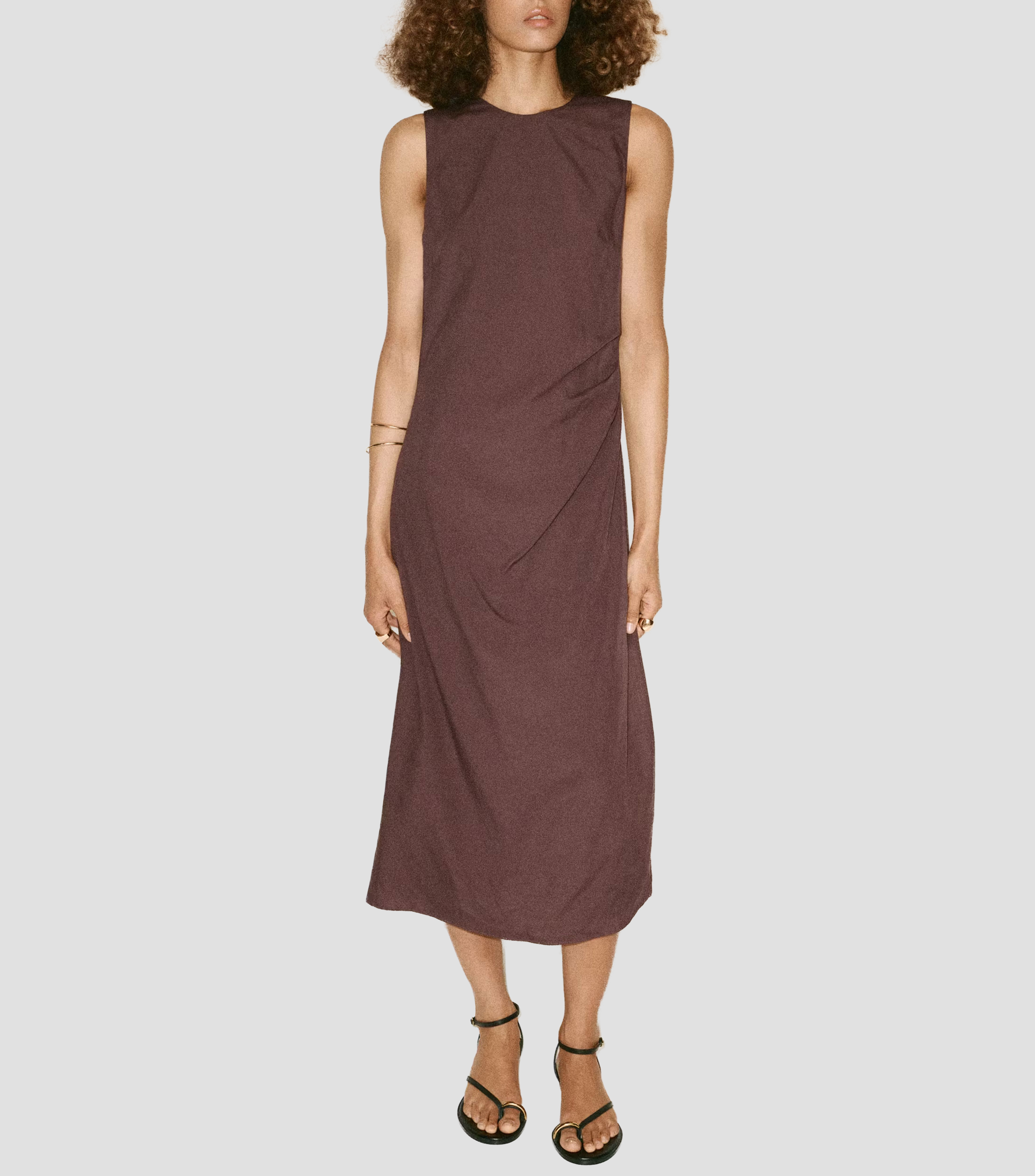 Vestido casual midi sólido Julie Mujer