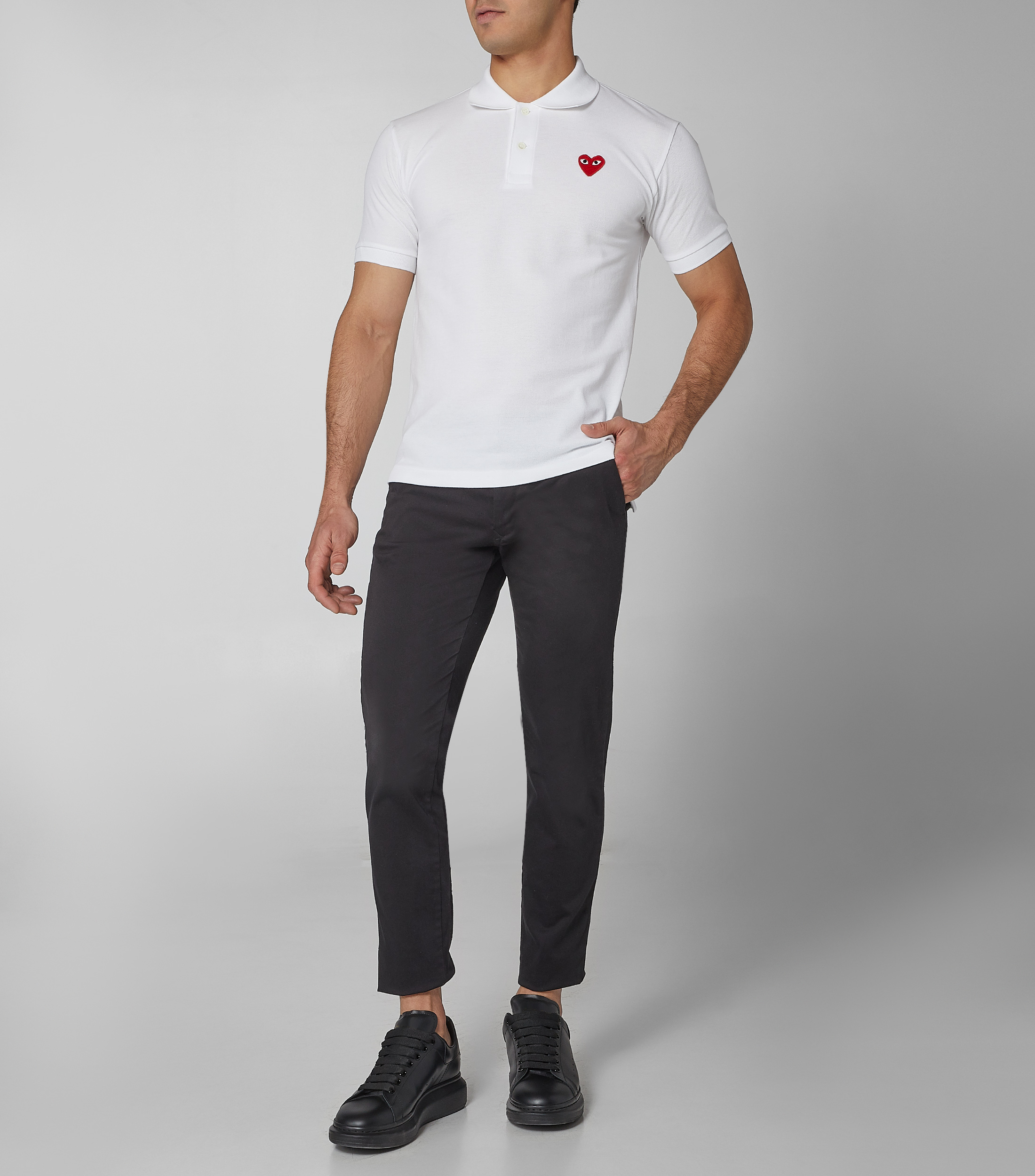 Playera tipo polo de manga corta con bordado Hombre
