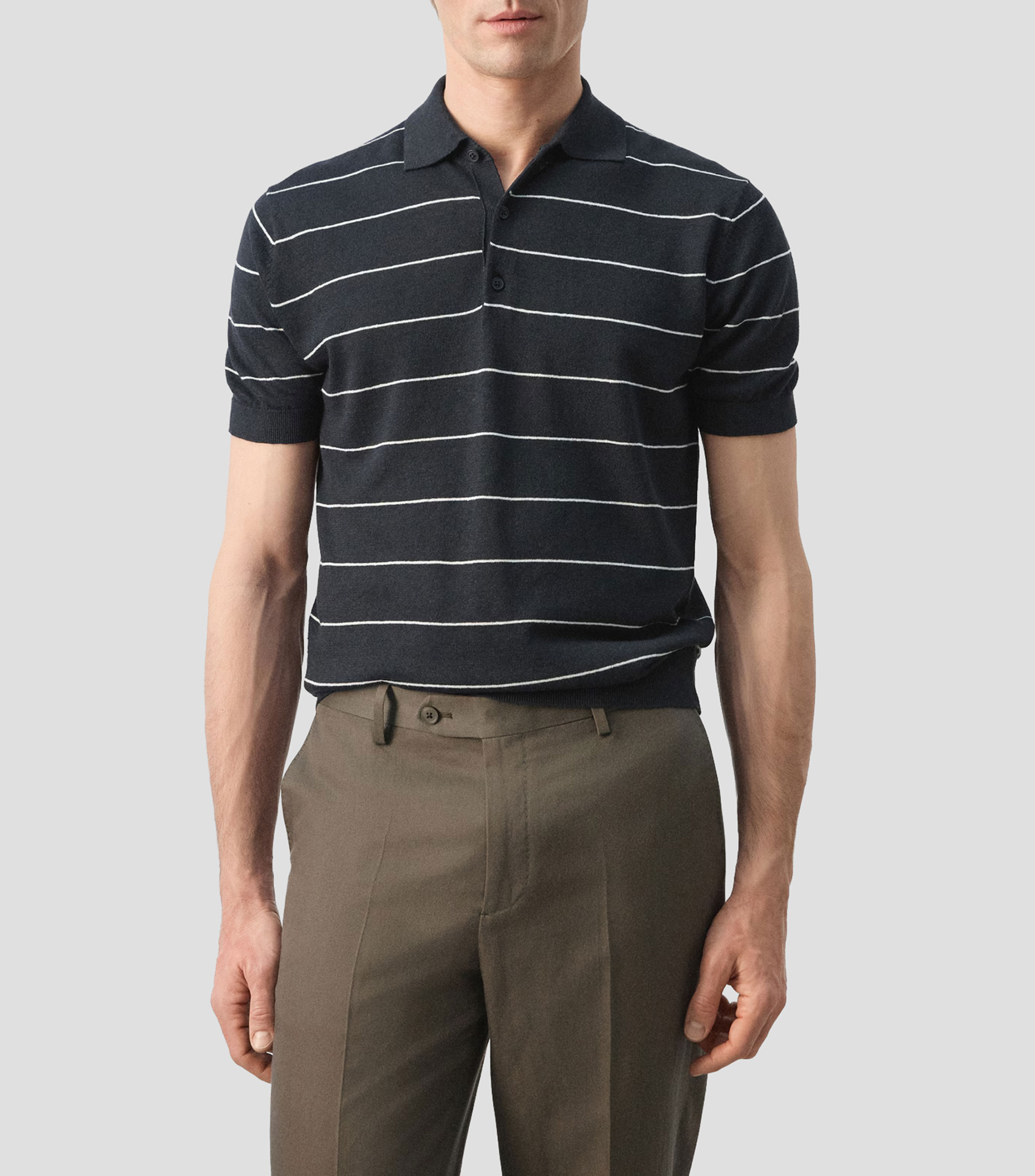 Playera polo manga corta rayas Hombre