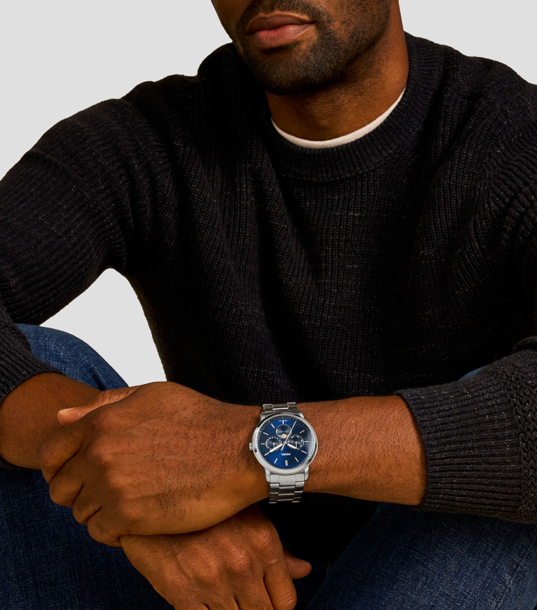 Reloj para Hombre Neutra Casual Azul, Plateado