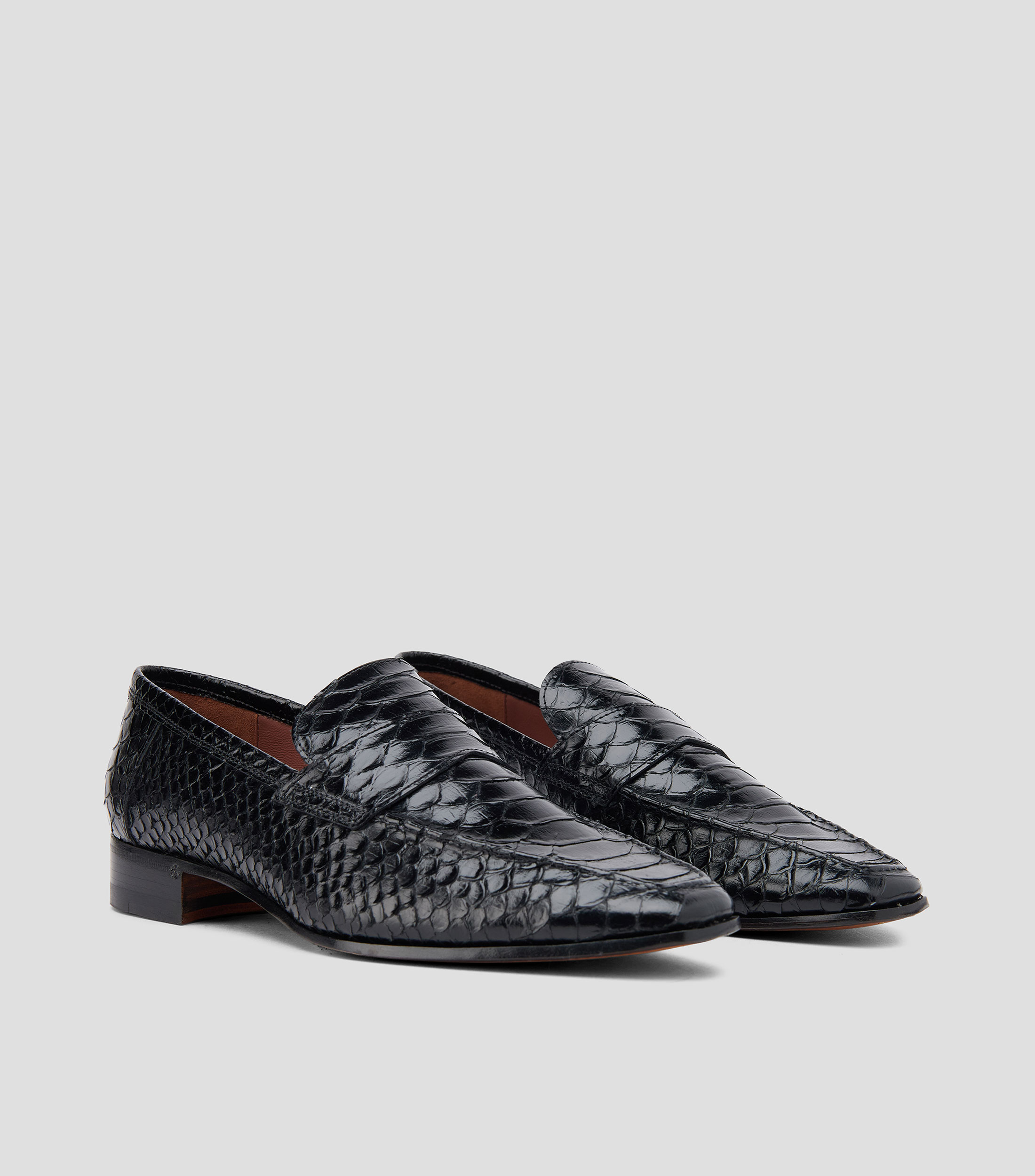 Mocasines Alain en piel con animalskin Mujer