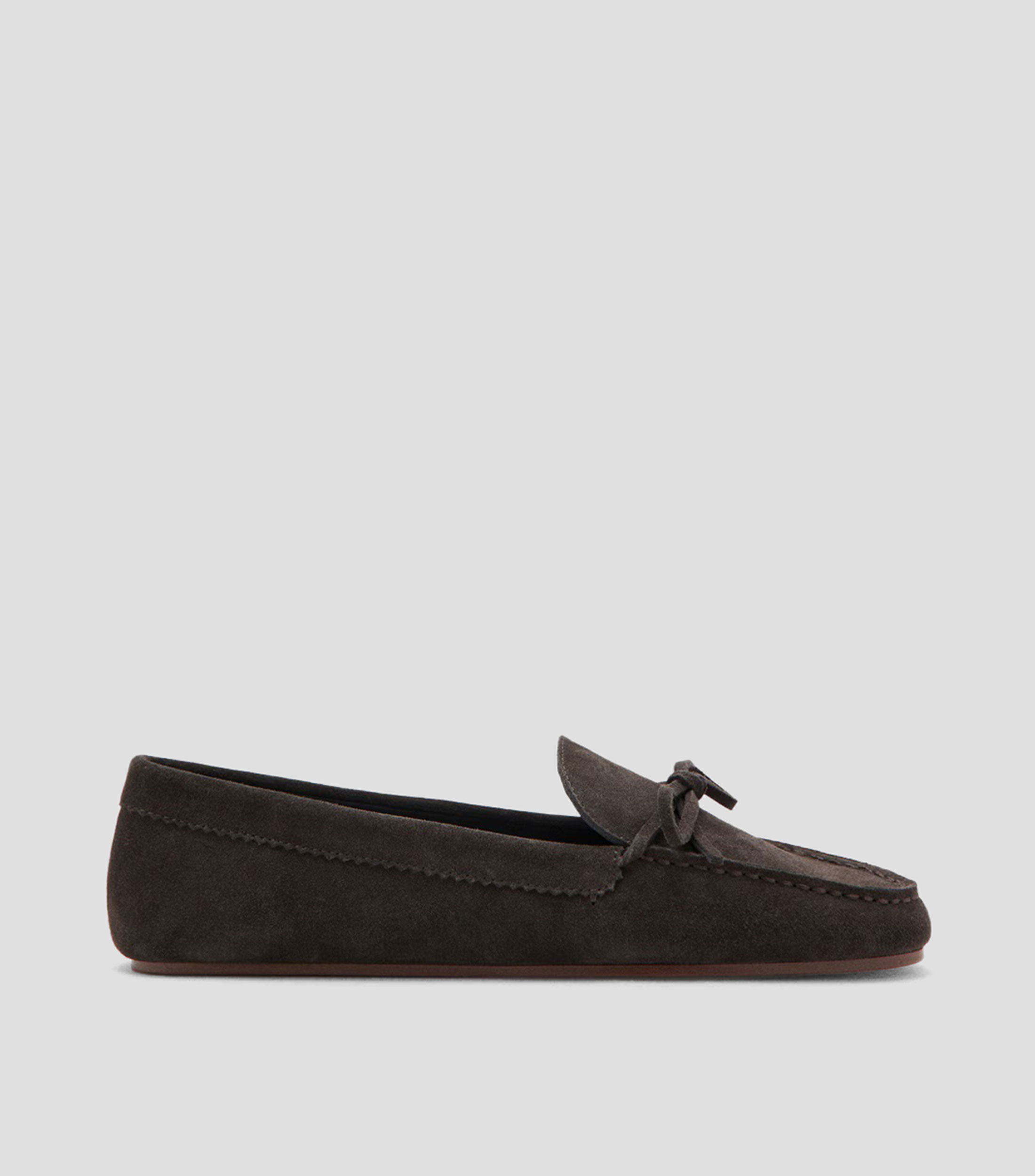 Mocasines en piel con lazo Mujer
