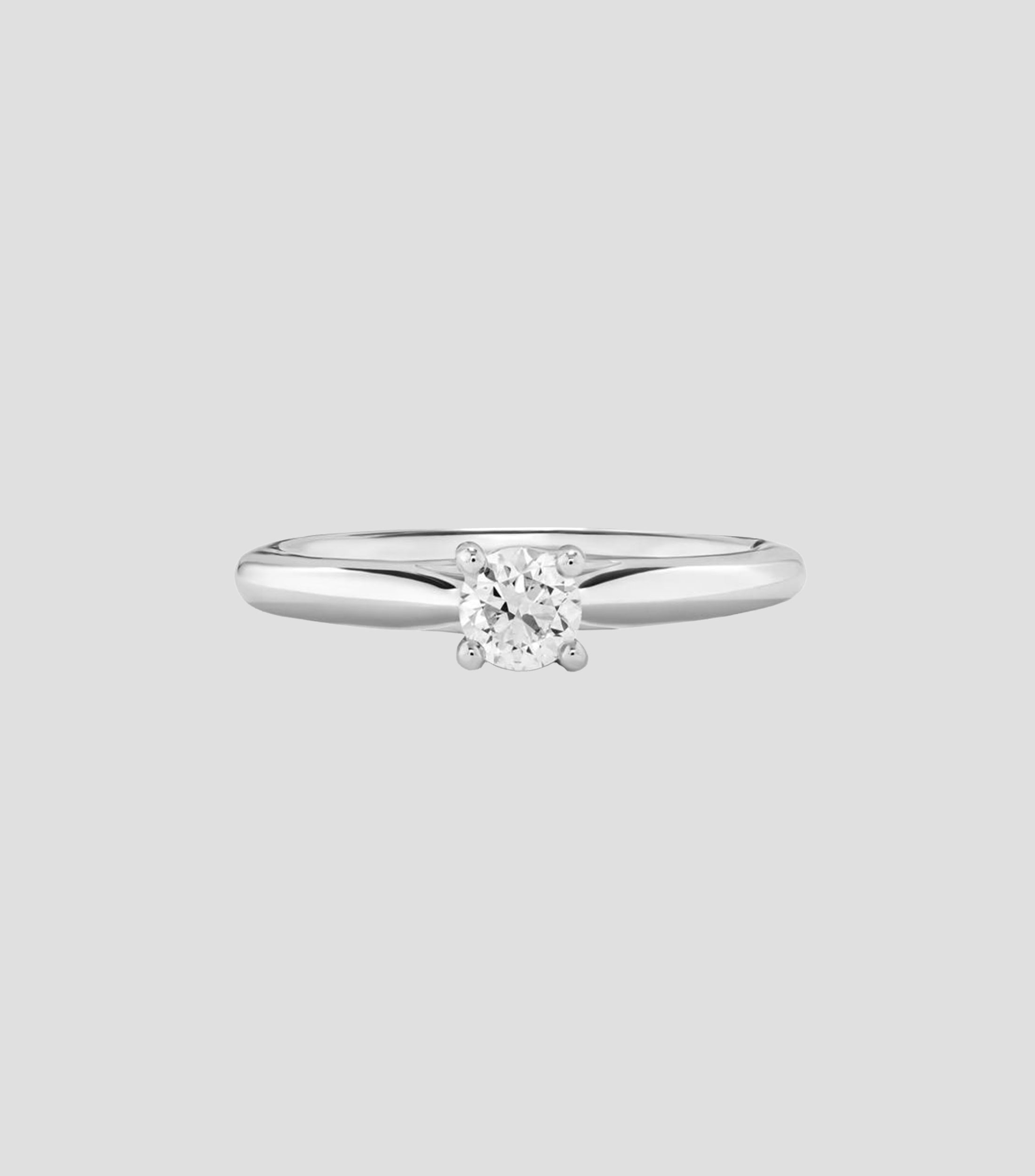 Anillo solitario de oro blanco de 18 kilates con diamante en talla brillante Mujer