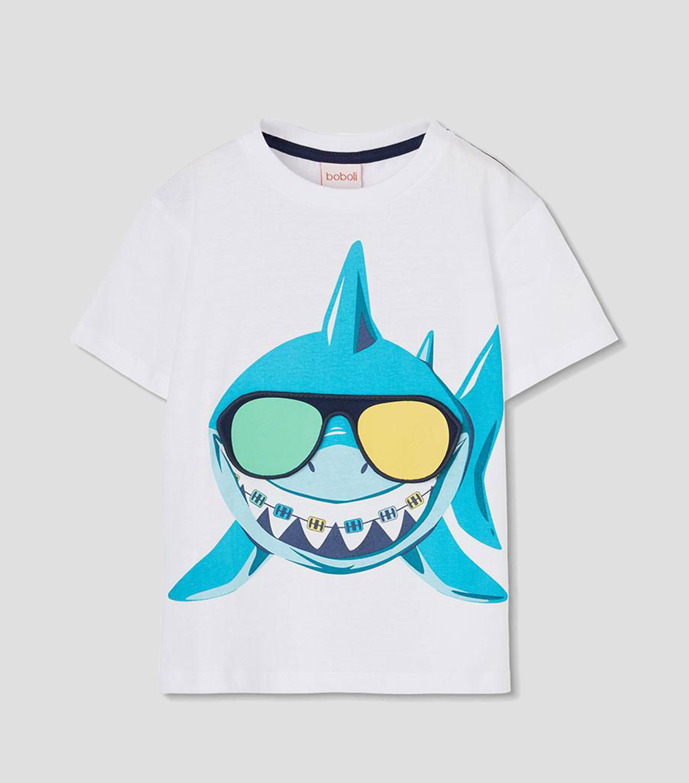 Playera cuello redondo manga corta estampada Niño