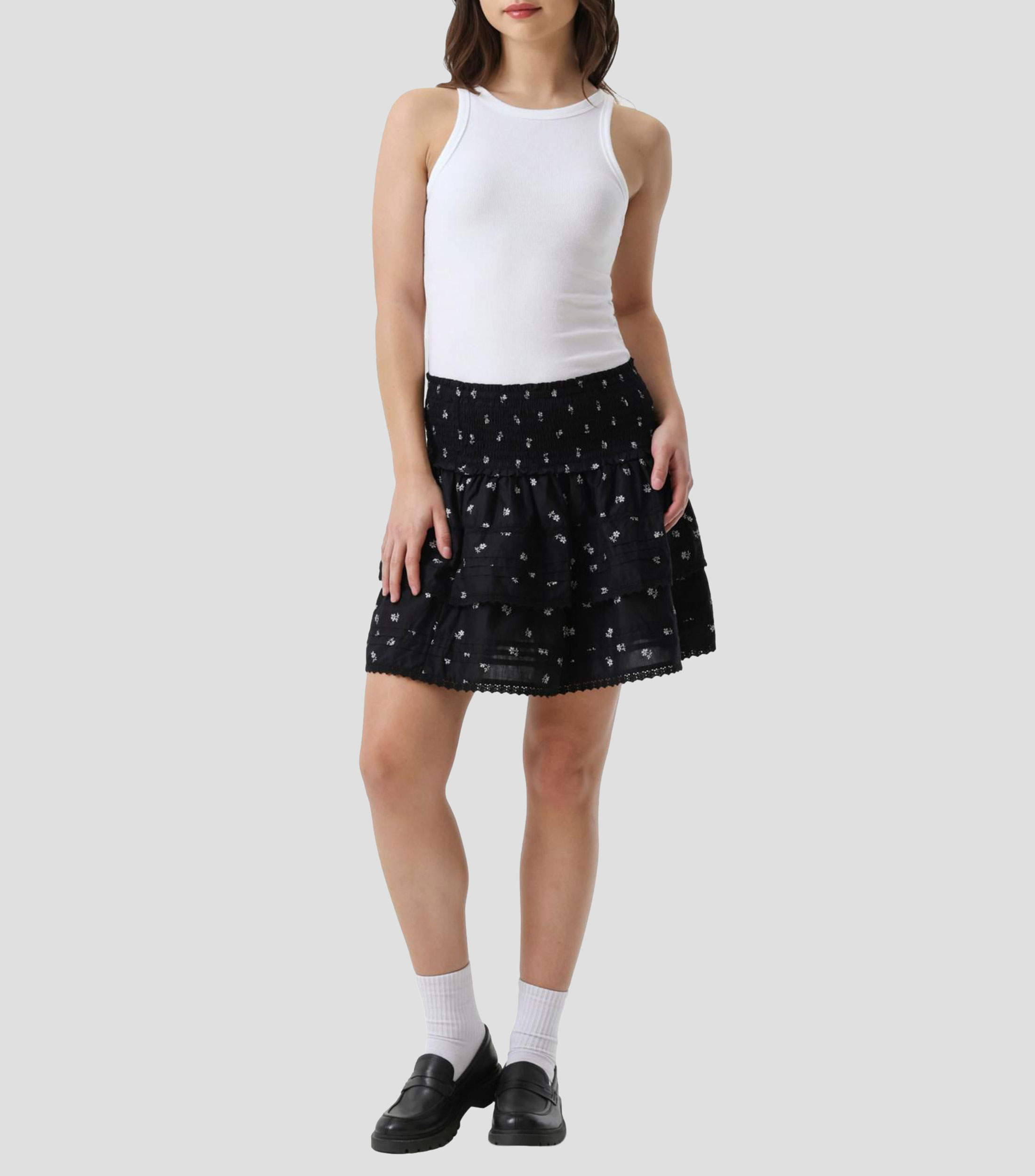 Falda mini de corte regular estampada Mujer