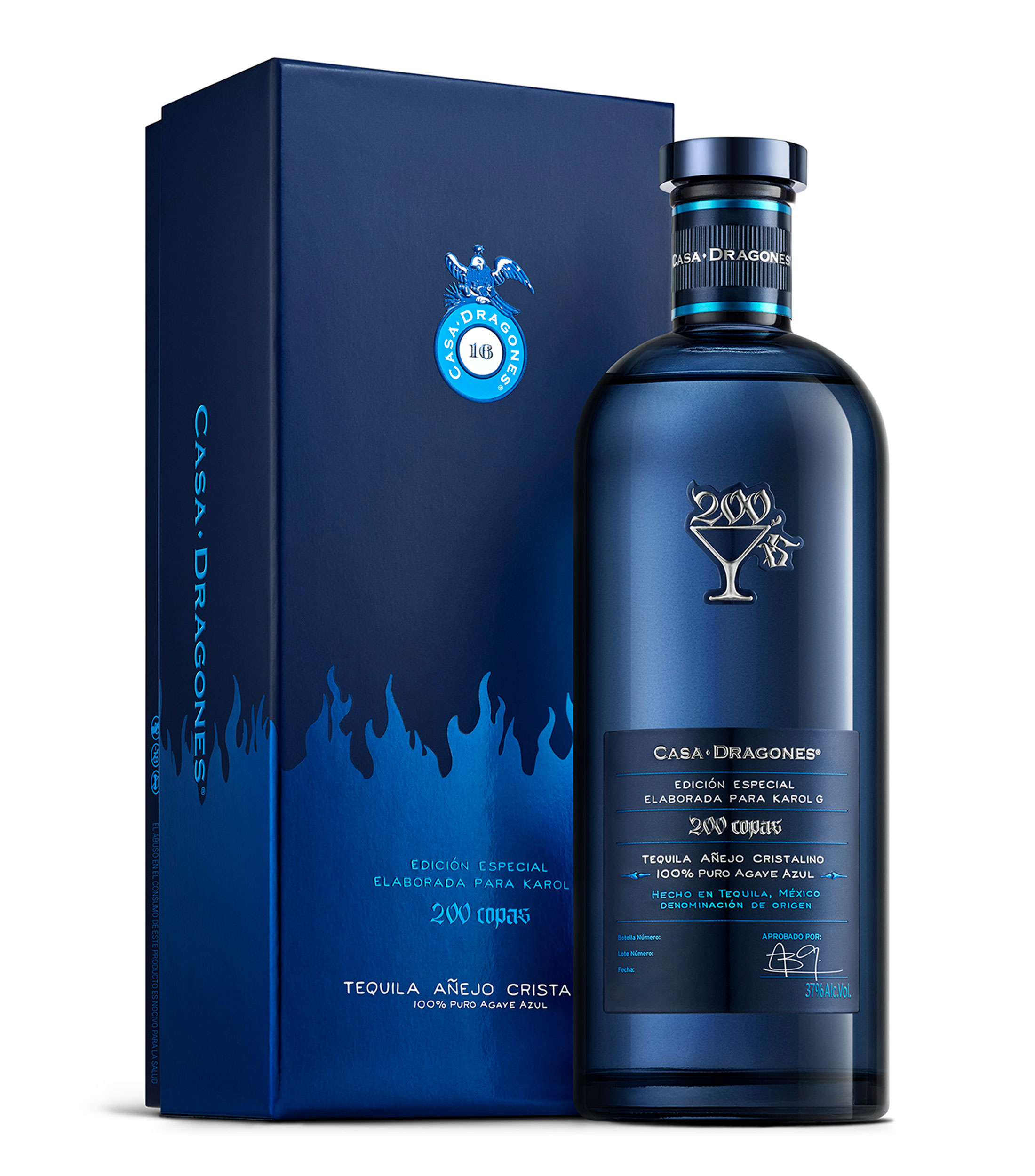 Tequila Añejo Cristalino 200 Copas, 750 ml