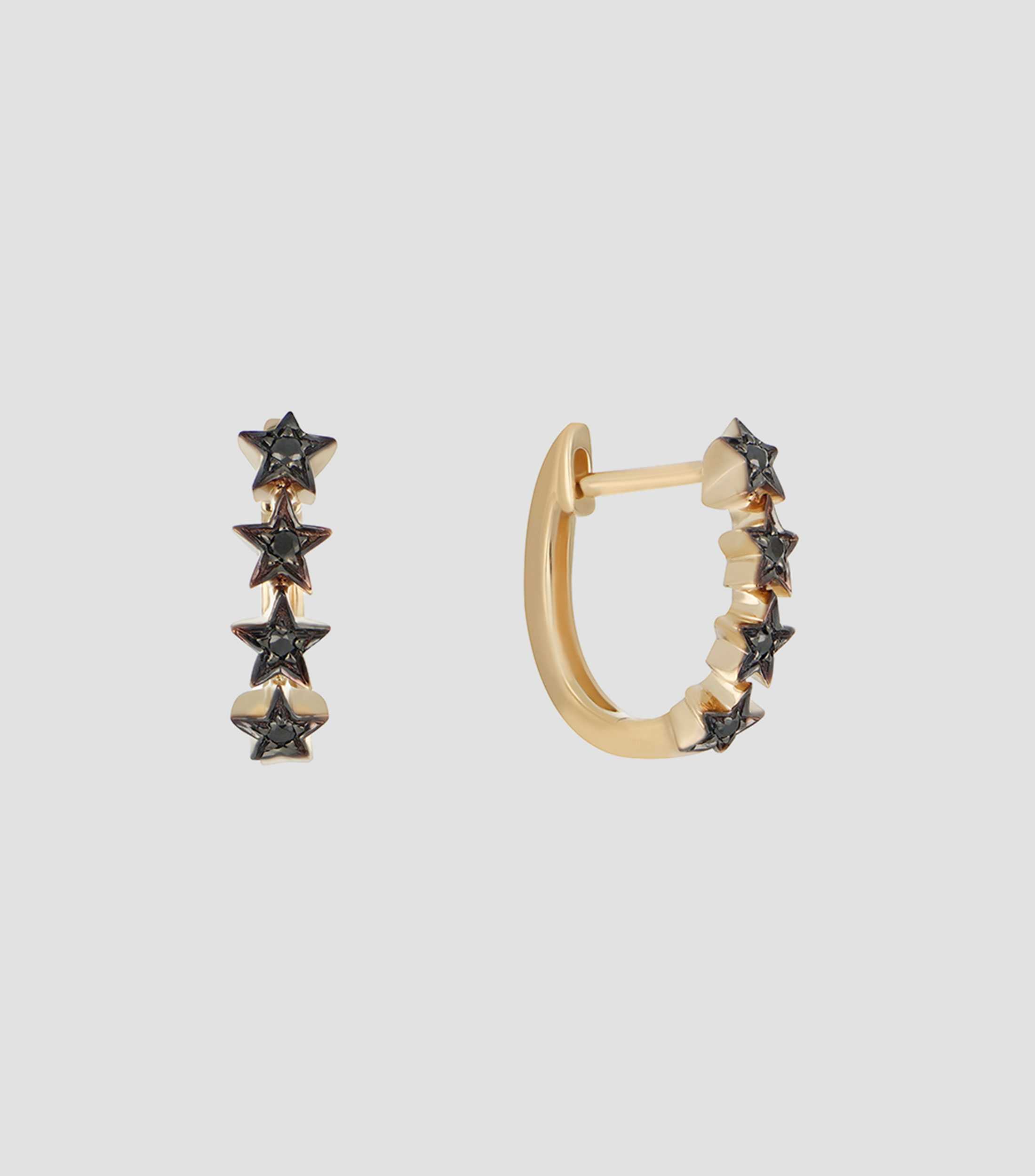 Aretes en oro de 18 kilates con diamantes negros Mujer