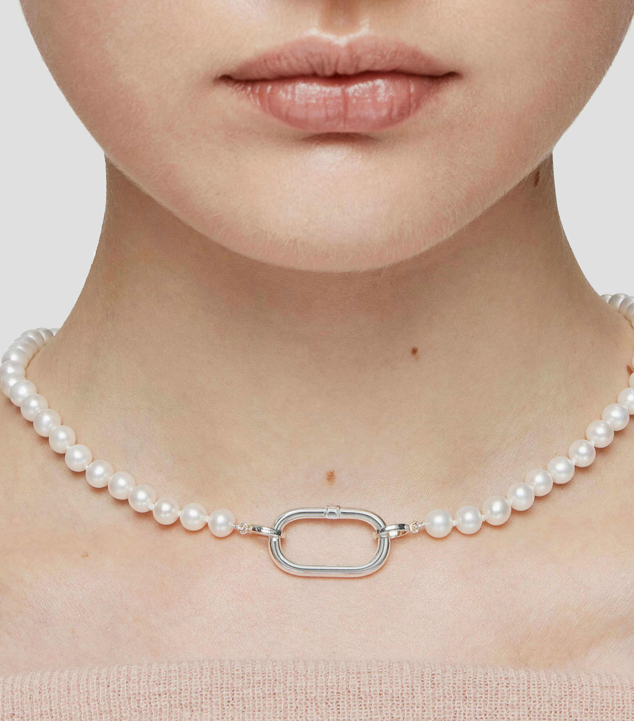 Anilla grande de plata Hold Oval Mujer