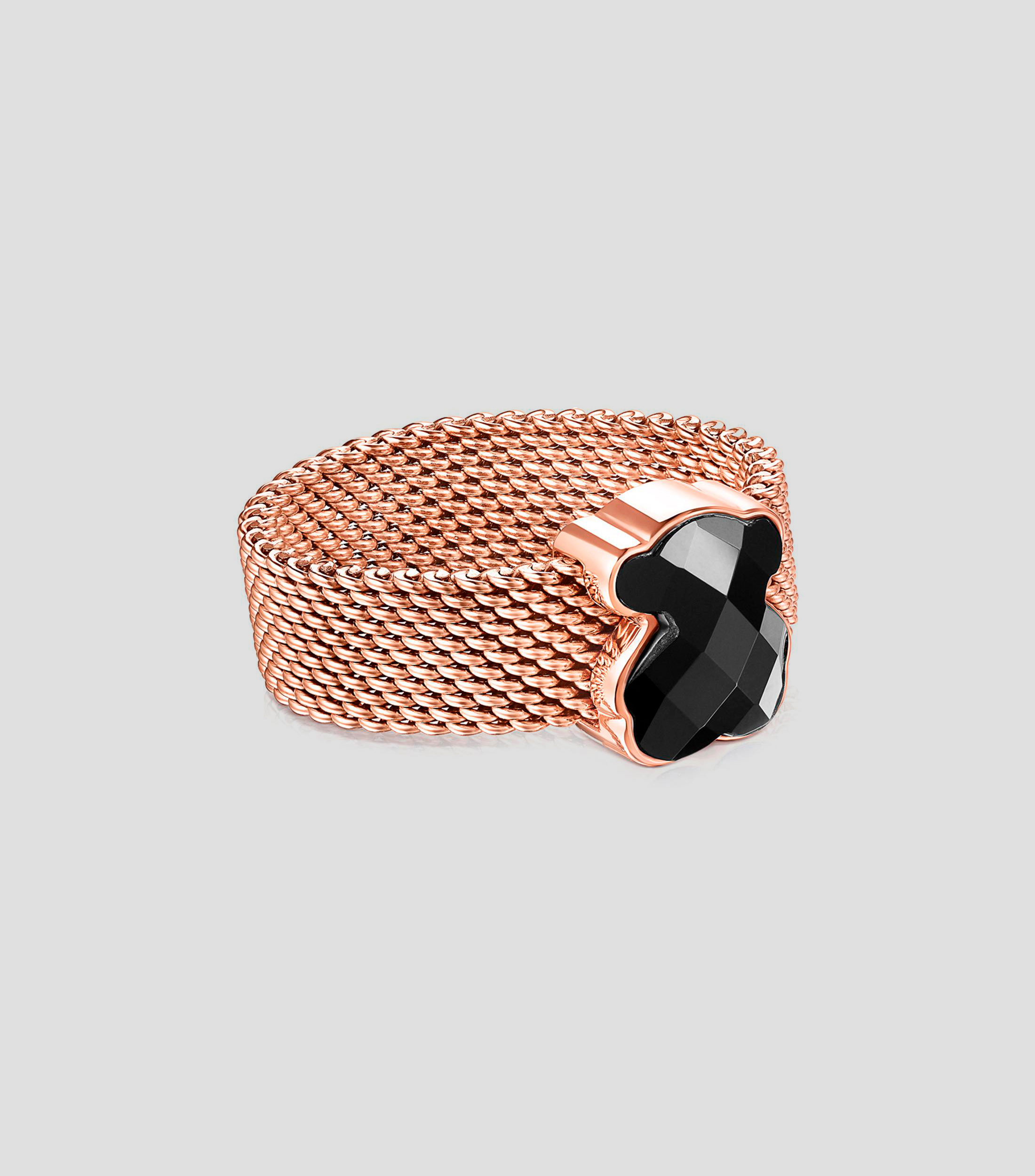 Anillo Mesh Color con ónix Mujer Talla: 7