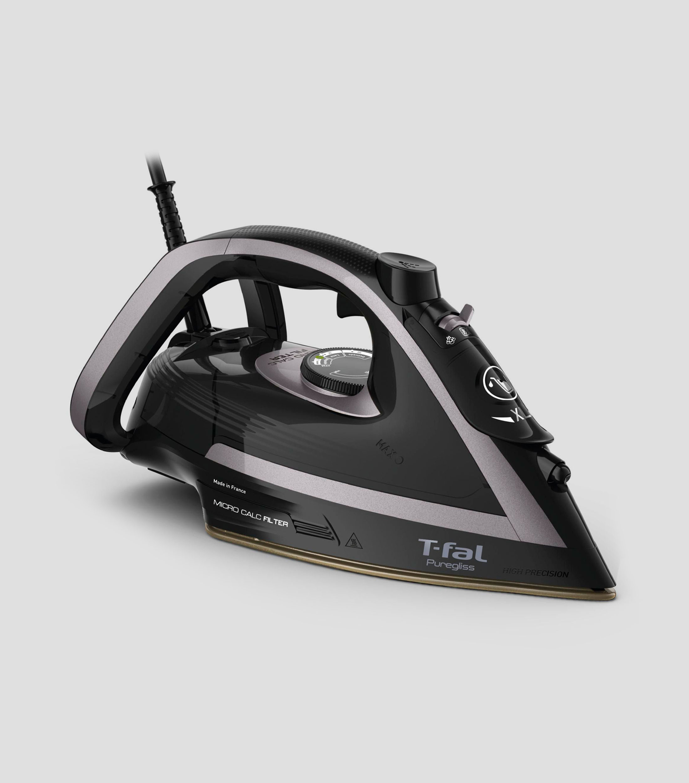 Plancha de Vapor Puregliss Black Silver
