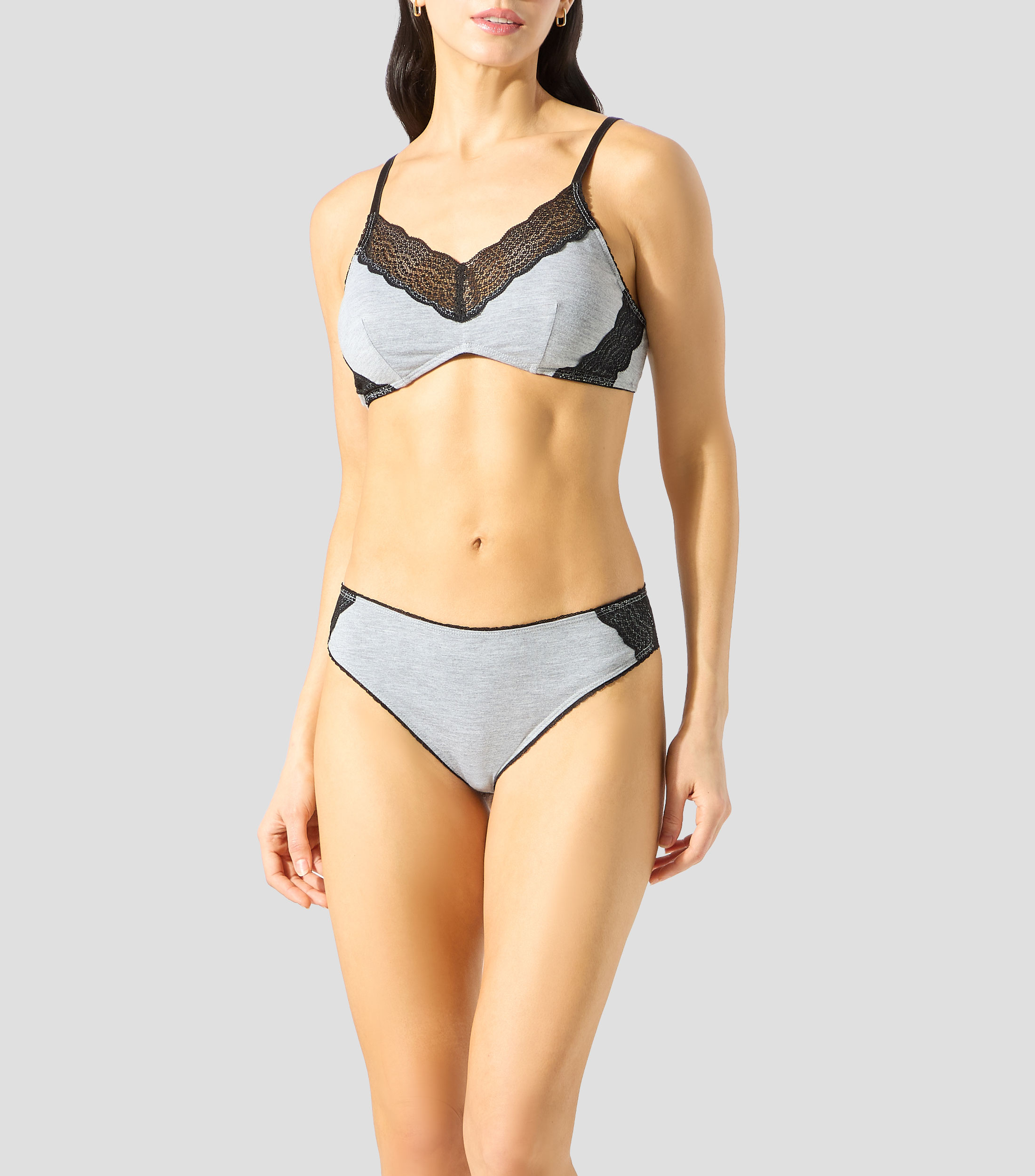 Bralette jaspeado con encaje UNWIND by Epsilon