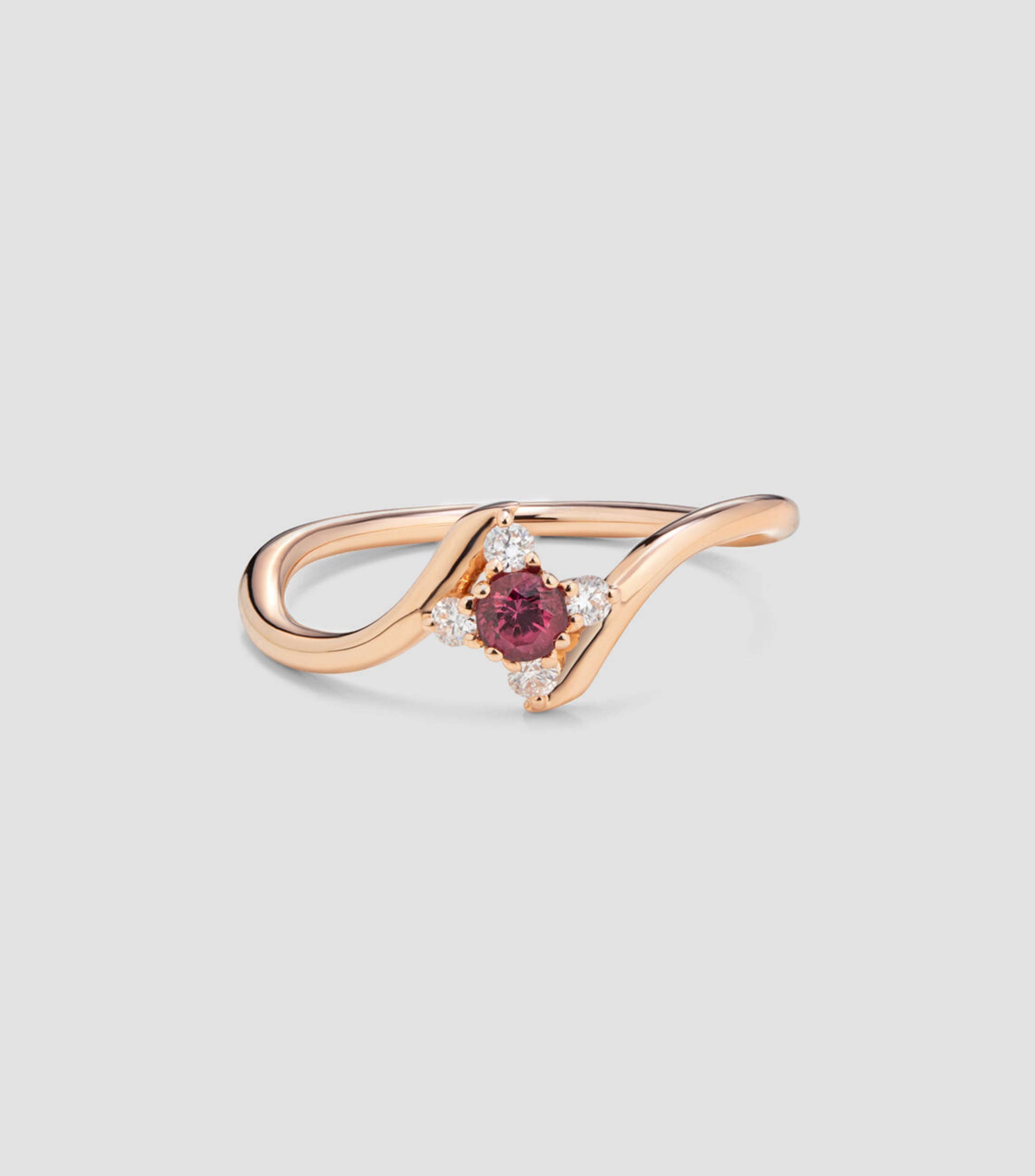 Anillo en Oro rosa de 18 Kilates Saiph con Rubi Mujer