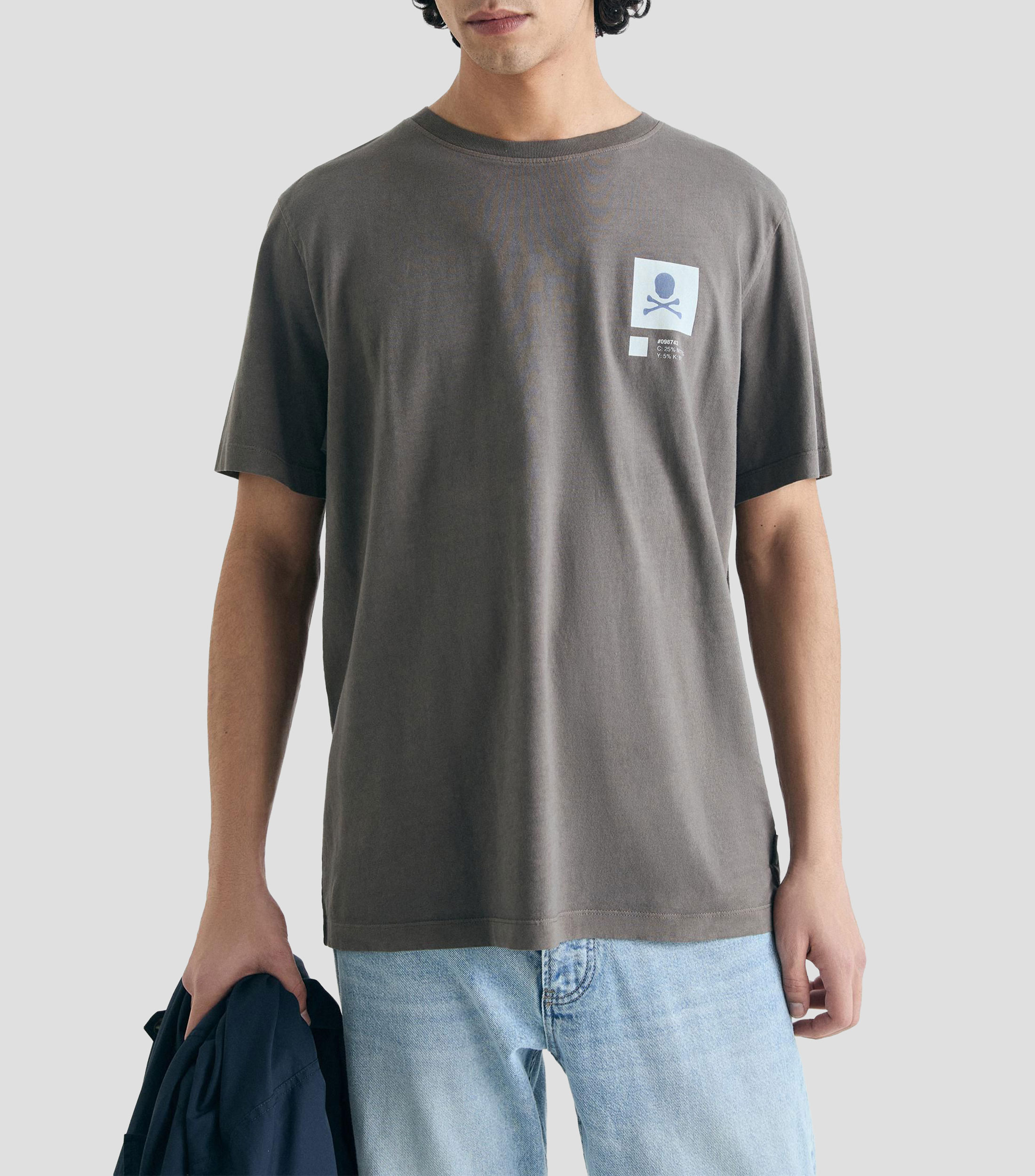 Playera cuello redondo manga corta estampada Hombre