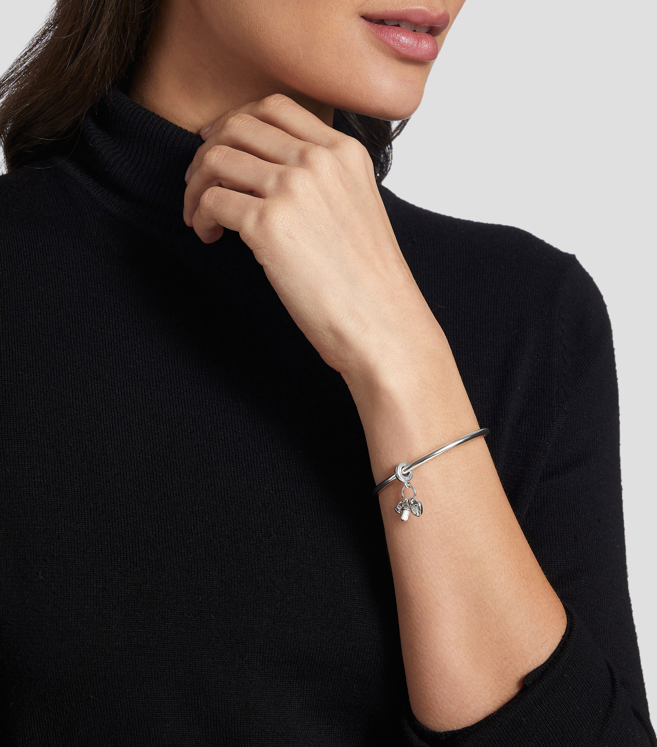 Charm en plata .925 Biberón y zapatos de bebé Mujer