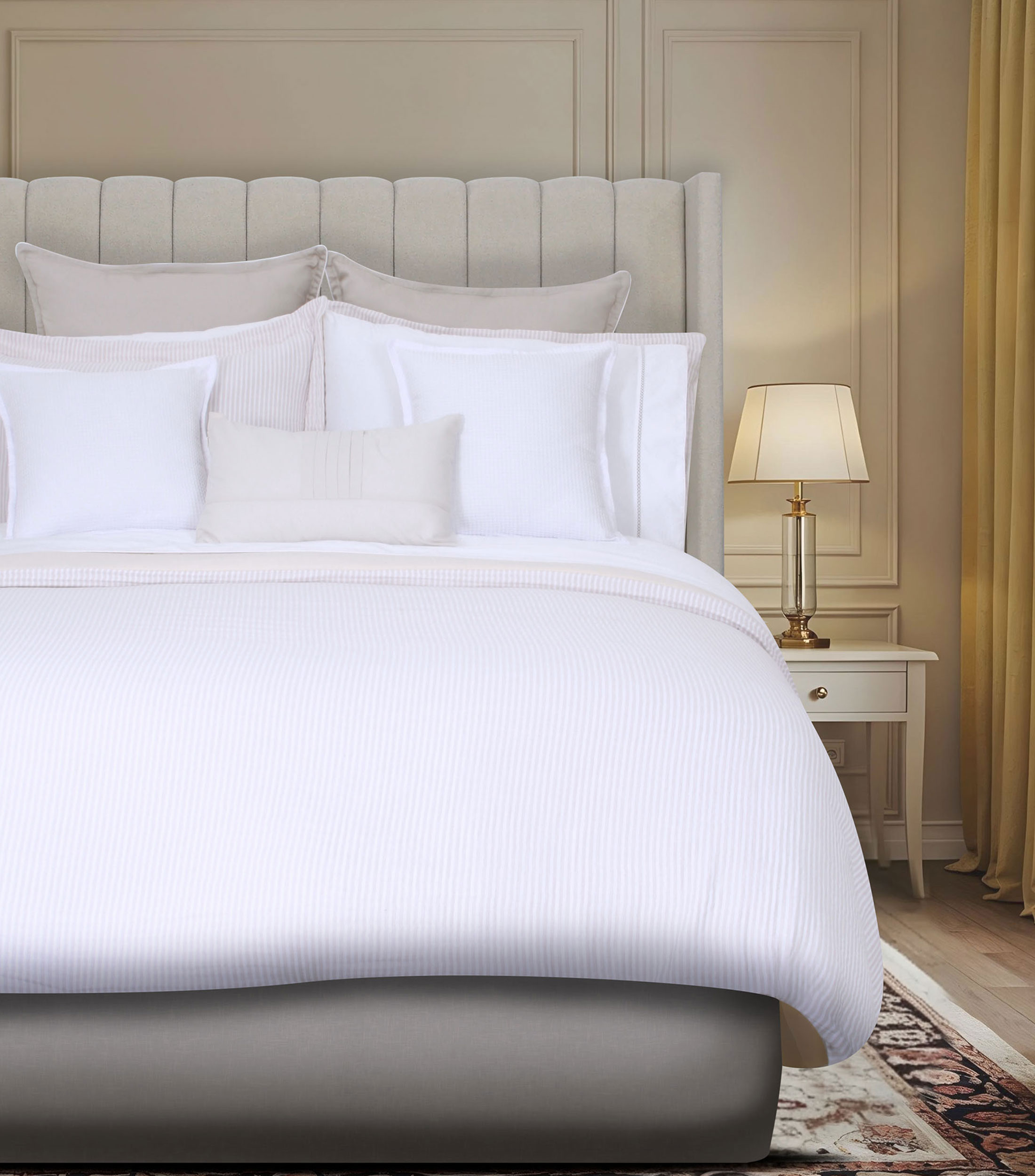 Duvet con Relleno Matrimonial/Queen Size de Algodón Dorte Blanco