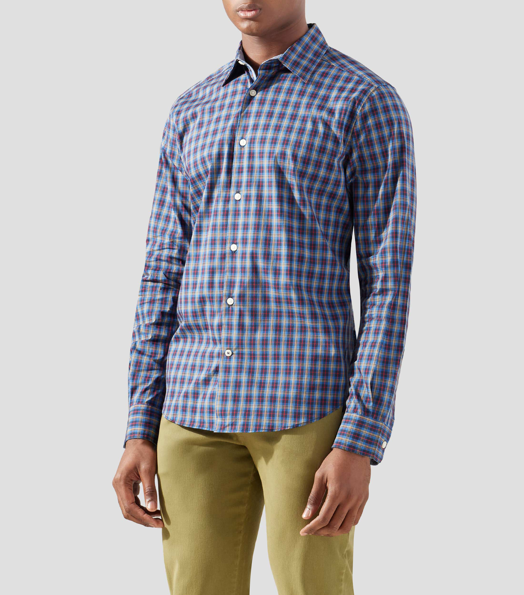 Camisa con cuadros manga larga Hombre