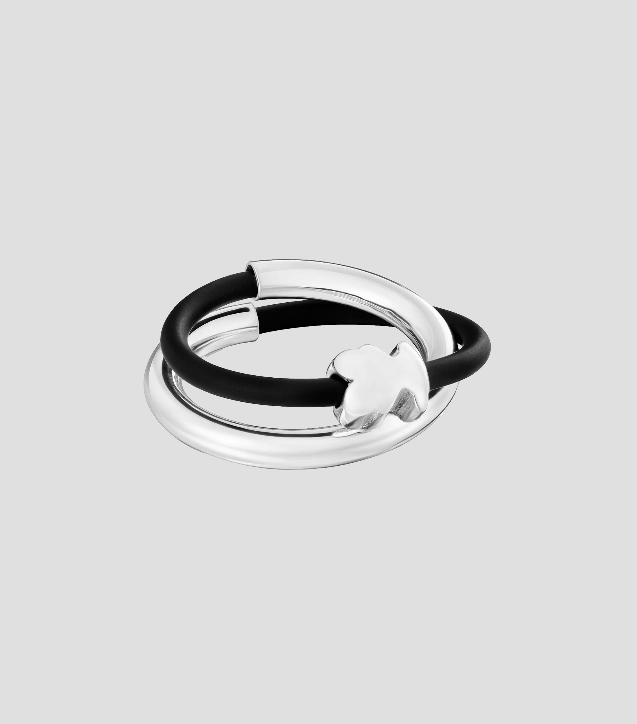 Anillo doble en Plata Bold Motif Mujer