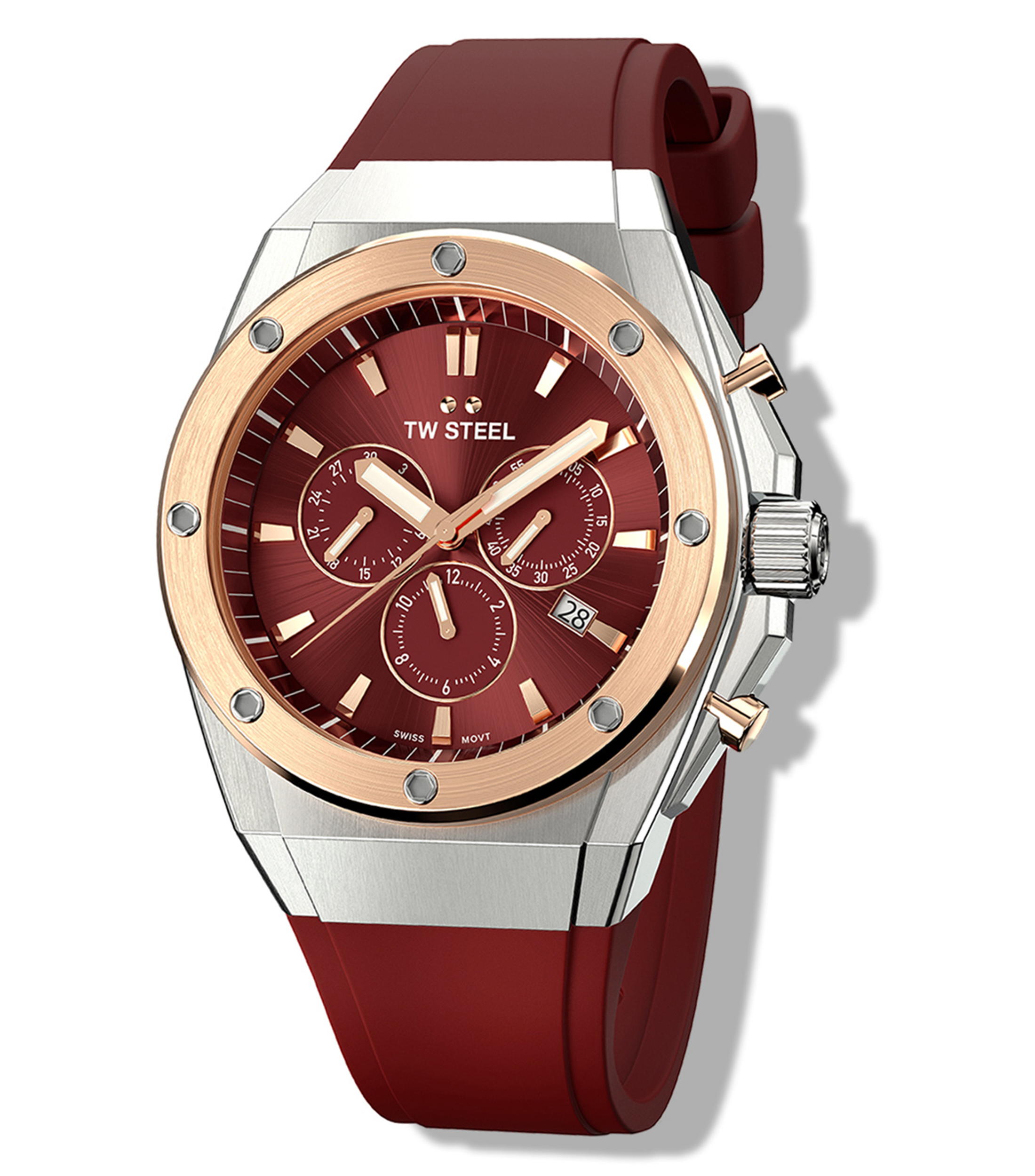 TW Steel Cronografo da uomo CEO Tech 2022 con cinturino in pelle e diametro cassa di 44 mm, CE4101