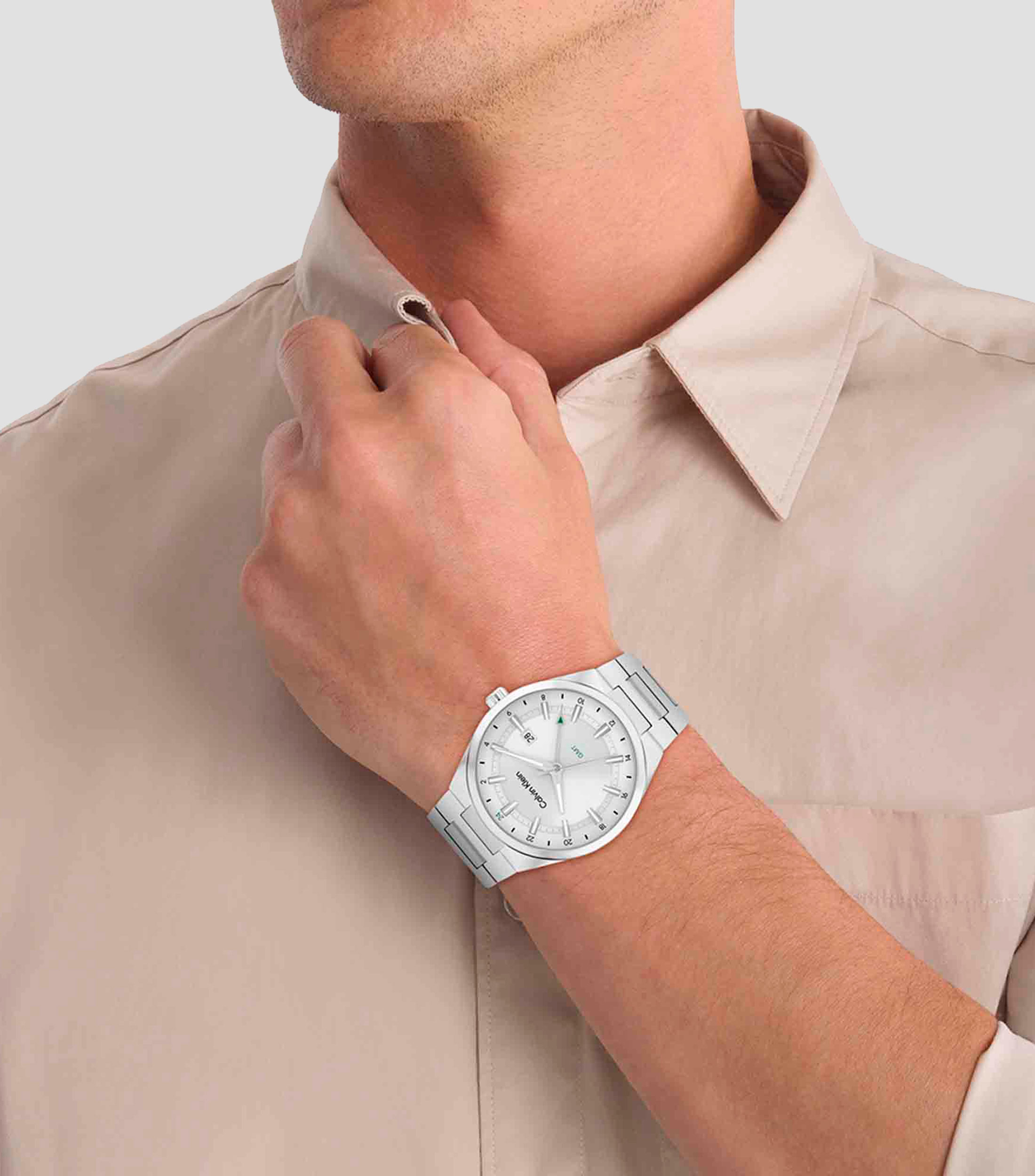 Reloj para Hombre Distinguish GMT casual plateado