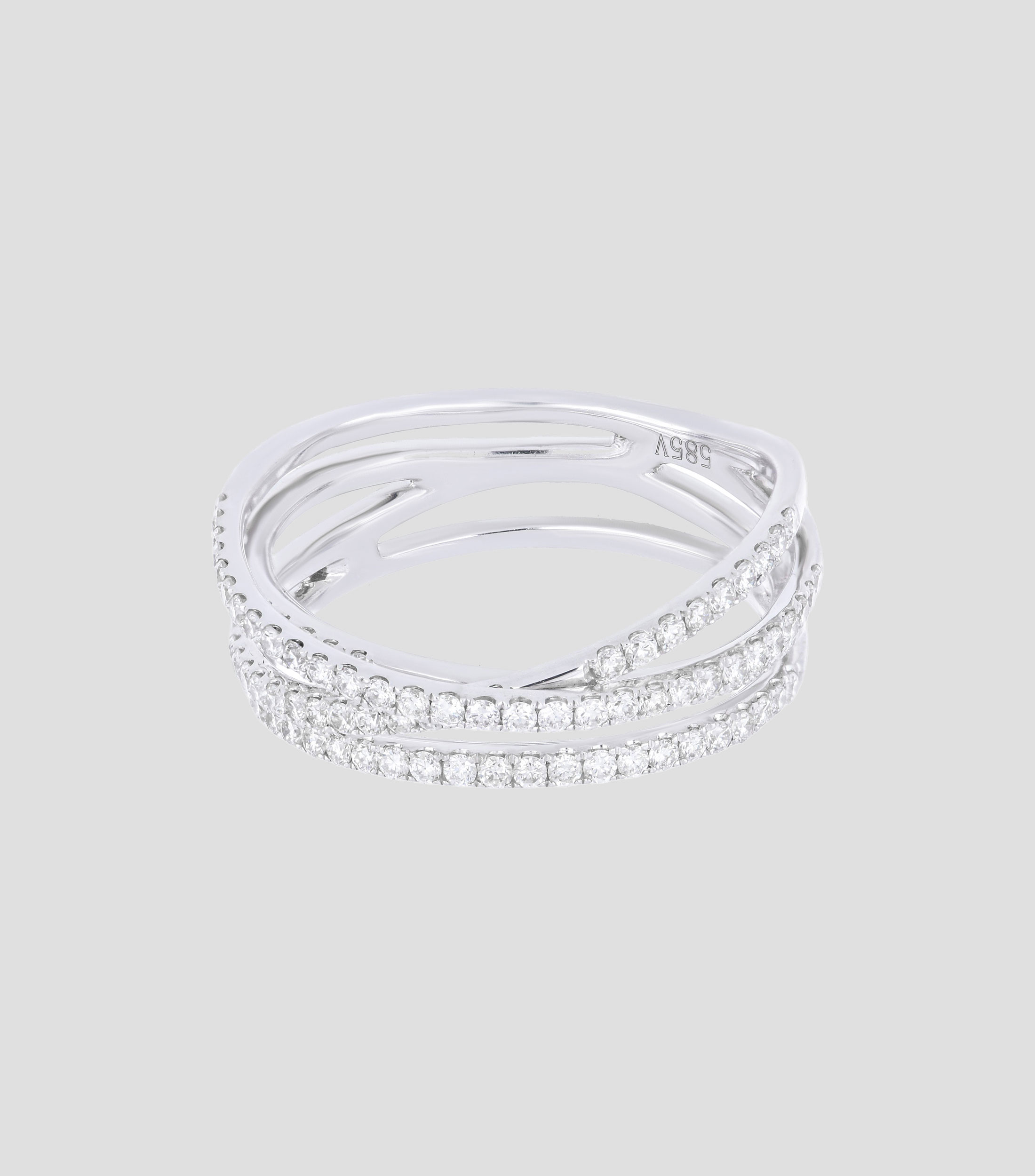 Anillo en oro blanco 14 Kts Mujer