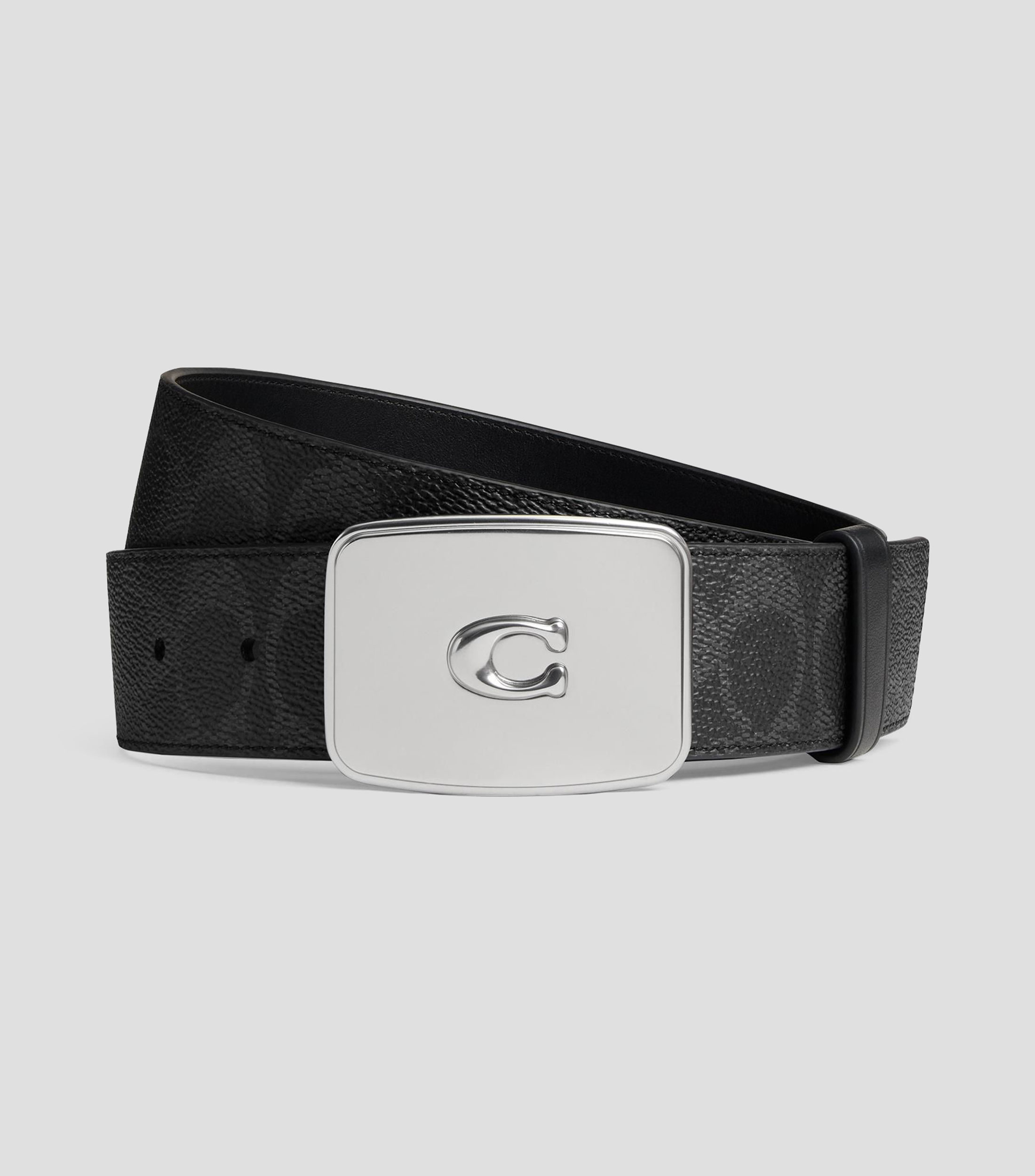 Cinturón en piel casual con monogram Hombre