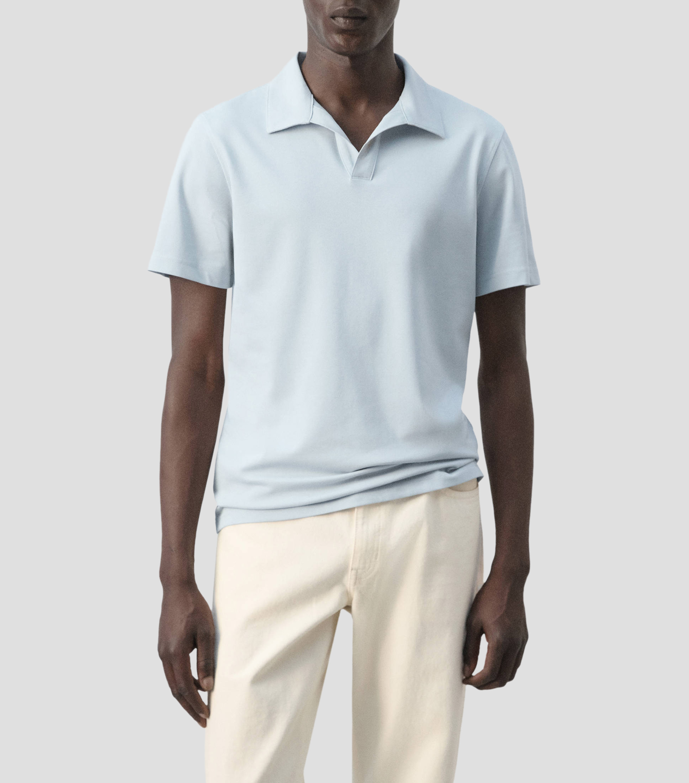 Playera tipo polo manga corta lisa Hombre