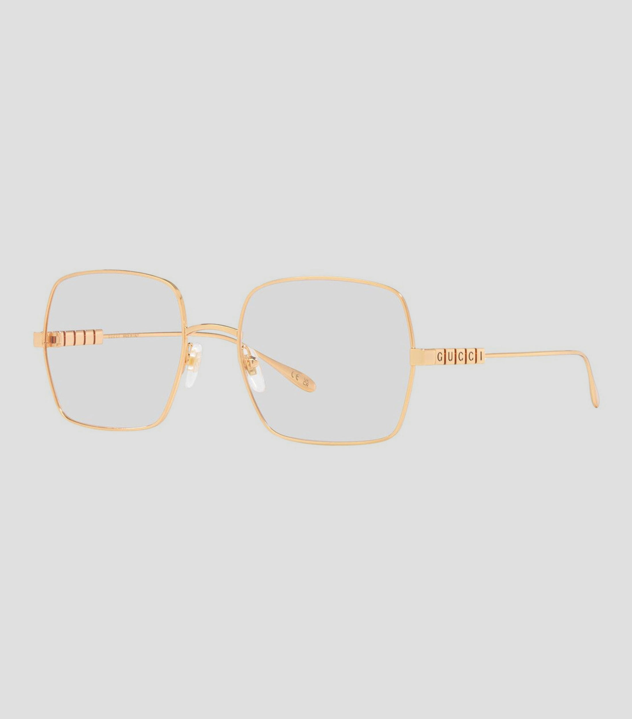 Lentes oftálmicos cuadrados dorados Mujer