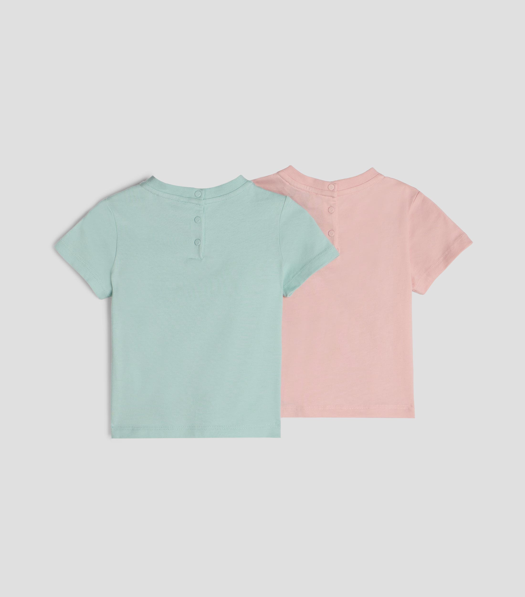 Set 2 playeras de cuello redondo con manga corta estampado Bebé