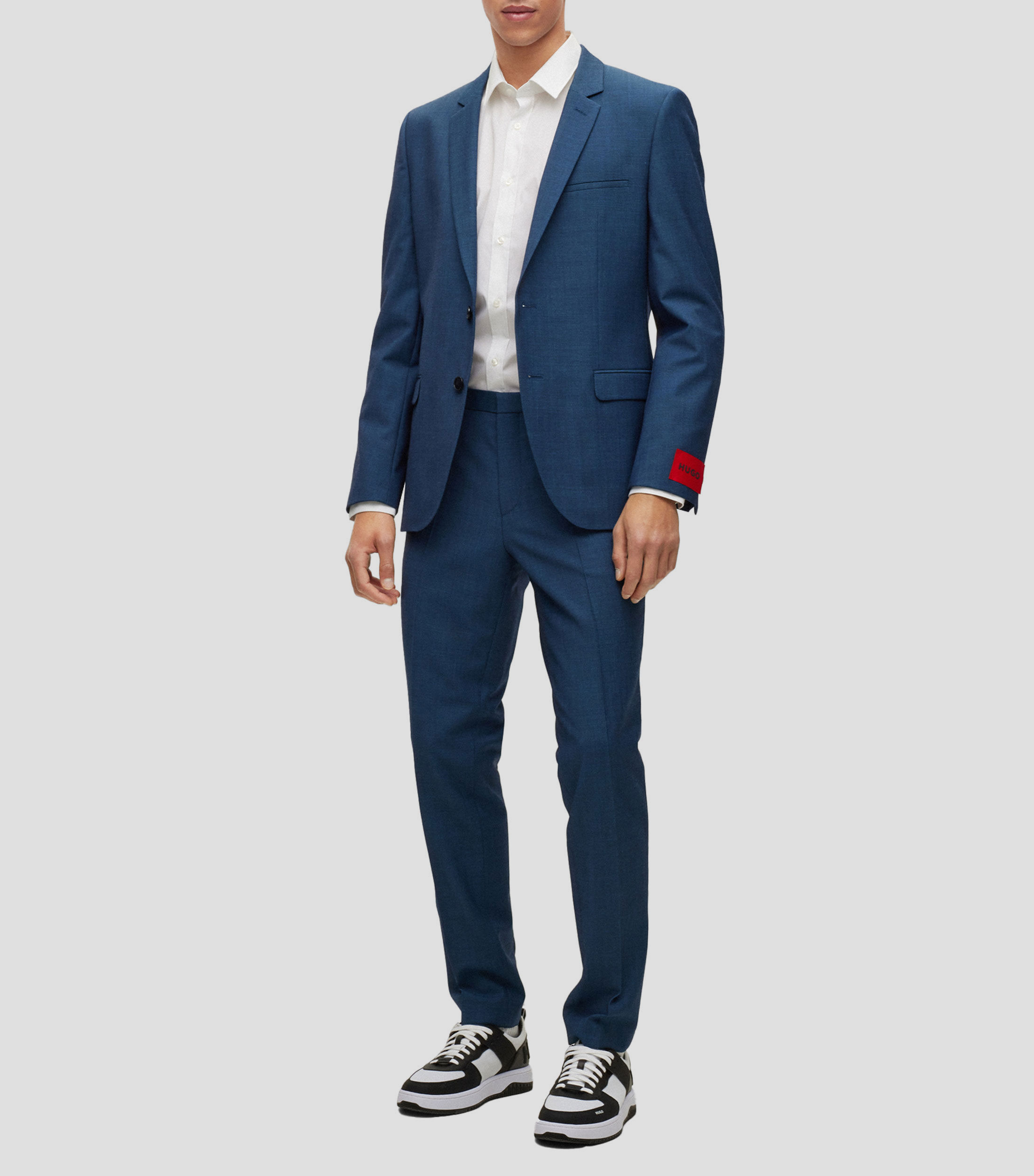 Camisa Extra Slim fit en Popelín de Algodón Elástico Hombre